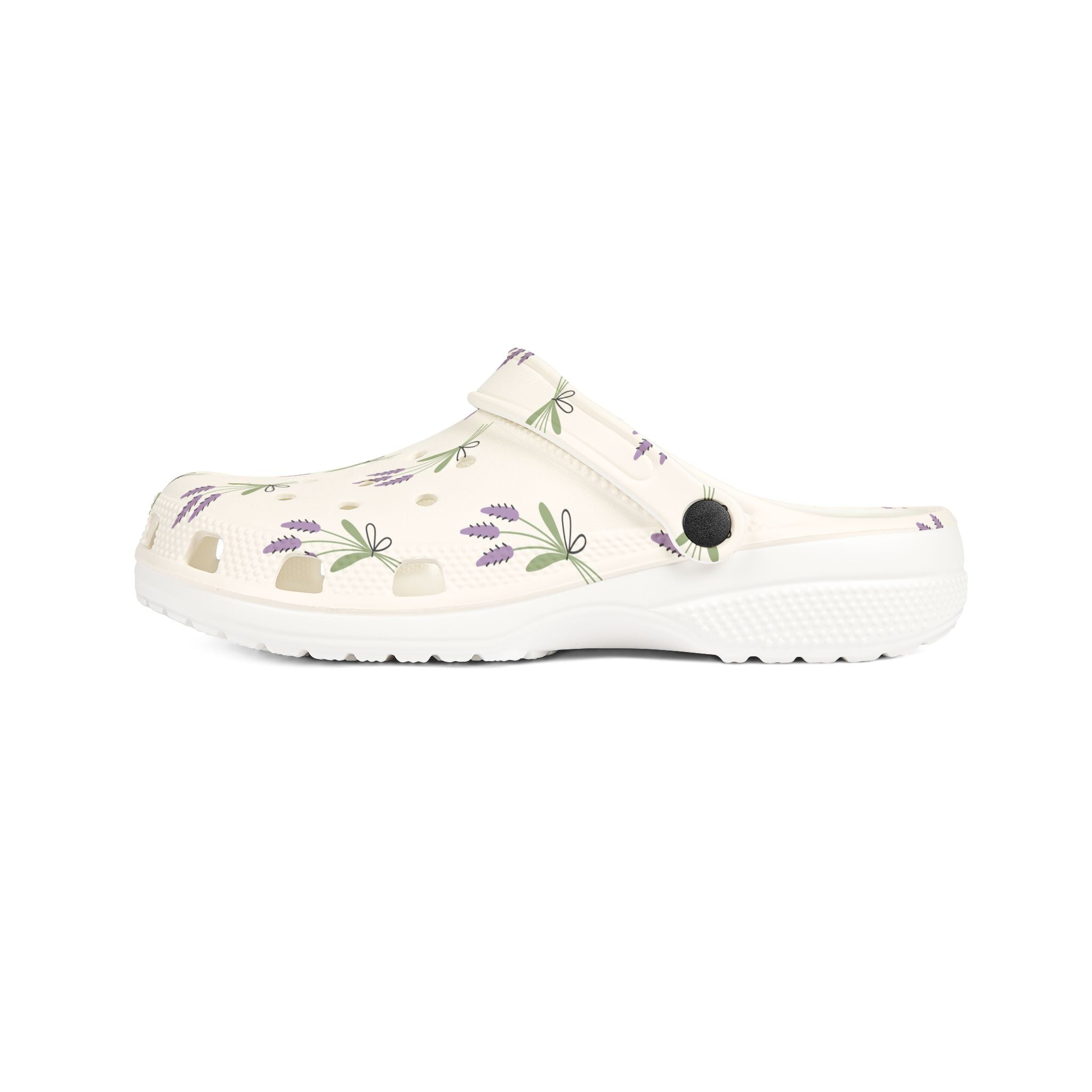 Lavender Floral EVA Clogs – Cottagecore Garden Shoes, Farm Life Slip-On Clogs, Homestead Comfort Footwear