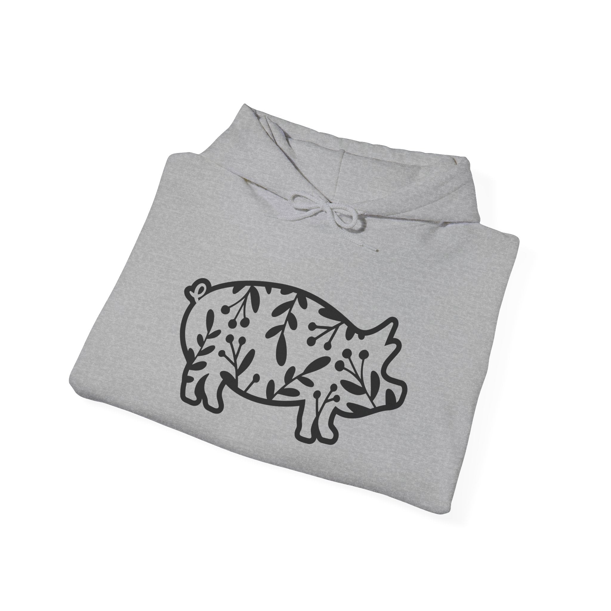 Floral Pig Silhouette Hoodie – Farm Life Sweatshirt, Pig Lover Pullover, Homestead Hoodie, Mini Pig Apparel, Farm Animal Hoodie, Country Living Unisex Hoodie
