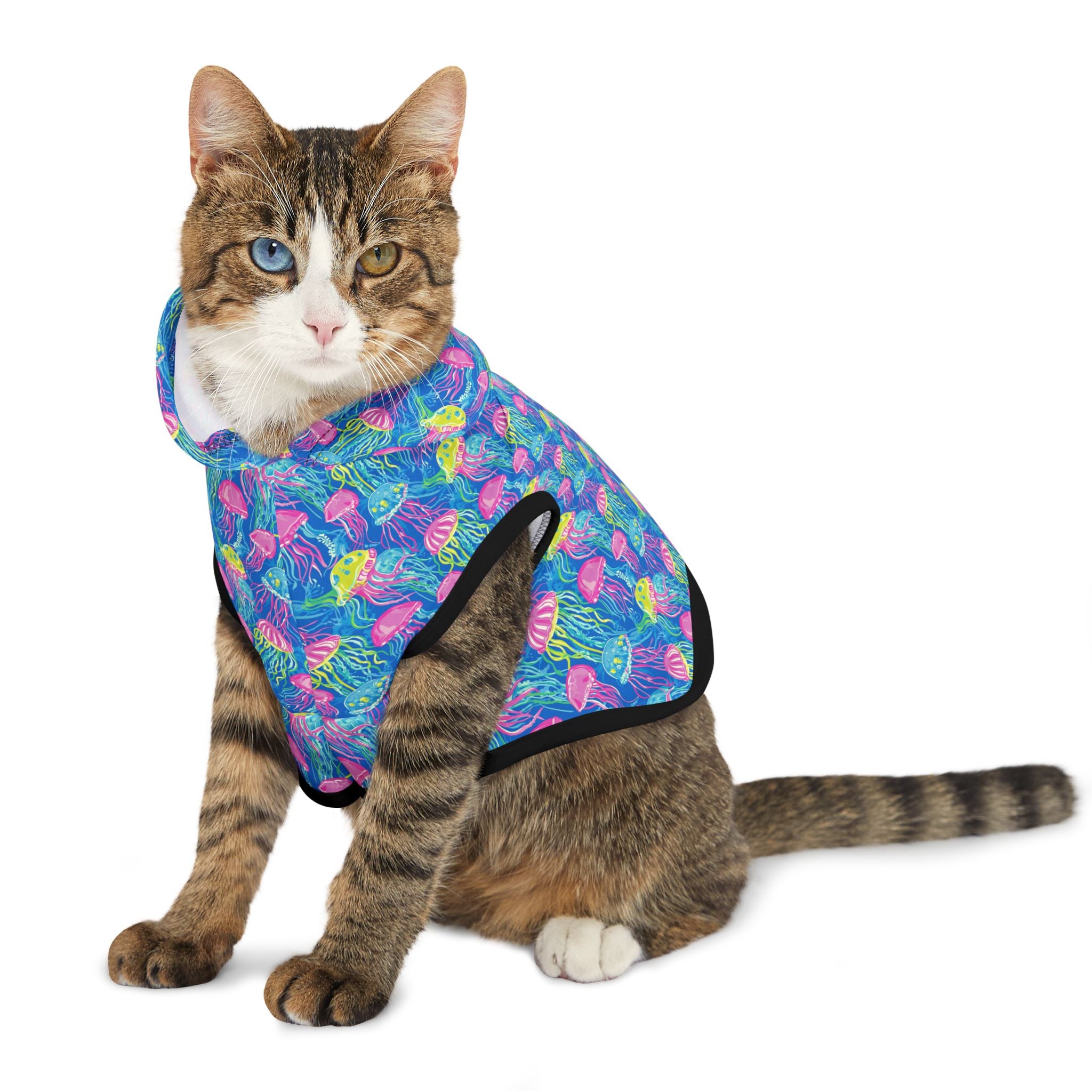 Neon Jellyfish Pet Hoodie, Cute Animal Lover Gift, Dog Sweater, Cat Jumper, Pet Clothing