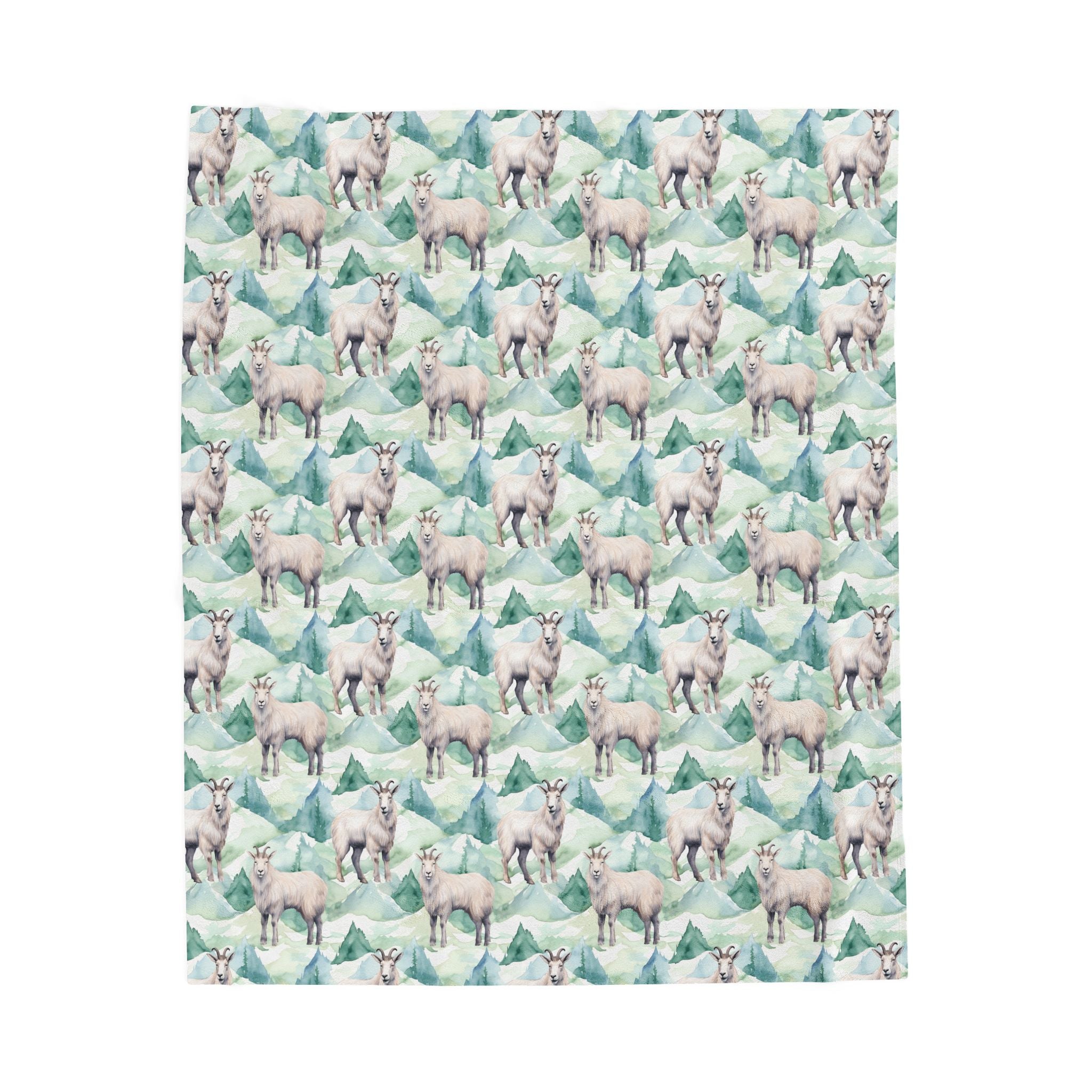 Goat Plush Blanket | Watercolor Goat Throw Blanket | Farmhouse Animal Blanket | Cottagecore Farm Decor | Cozy Goat Lover Gift | Gumpert Homestead