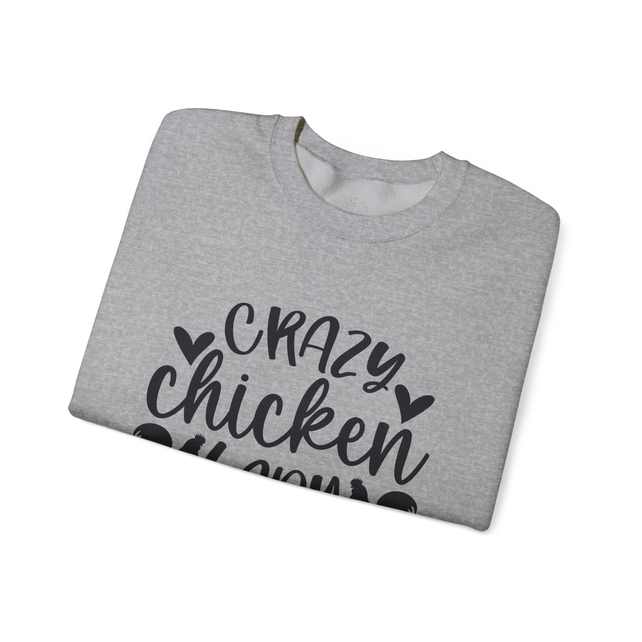 Crazy Chicken Lady Sweatshirt – Funny Chicken Mom Crewneck, Farmhouse Homestead Pullover, Unisex Gildan 18000