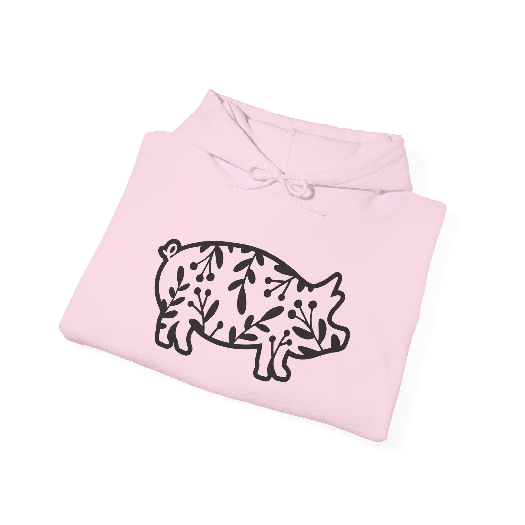 Floral Pig Silhouette Hoodie – Farm Life Sweatshirt, Pig Lover Pullover, Homestead Hoodie, Mini Pig Apparel, Farm Animal Hoodie, Country Living Unisex Hoodie