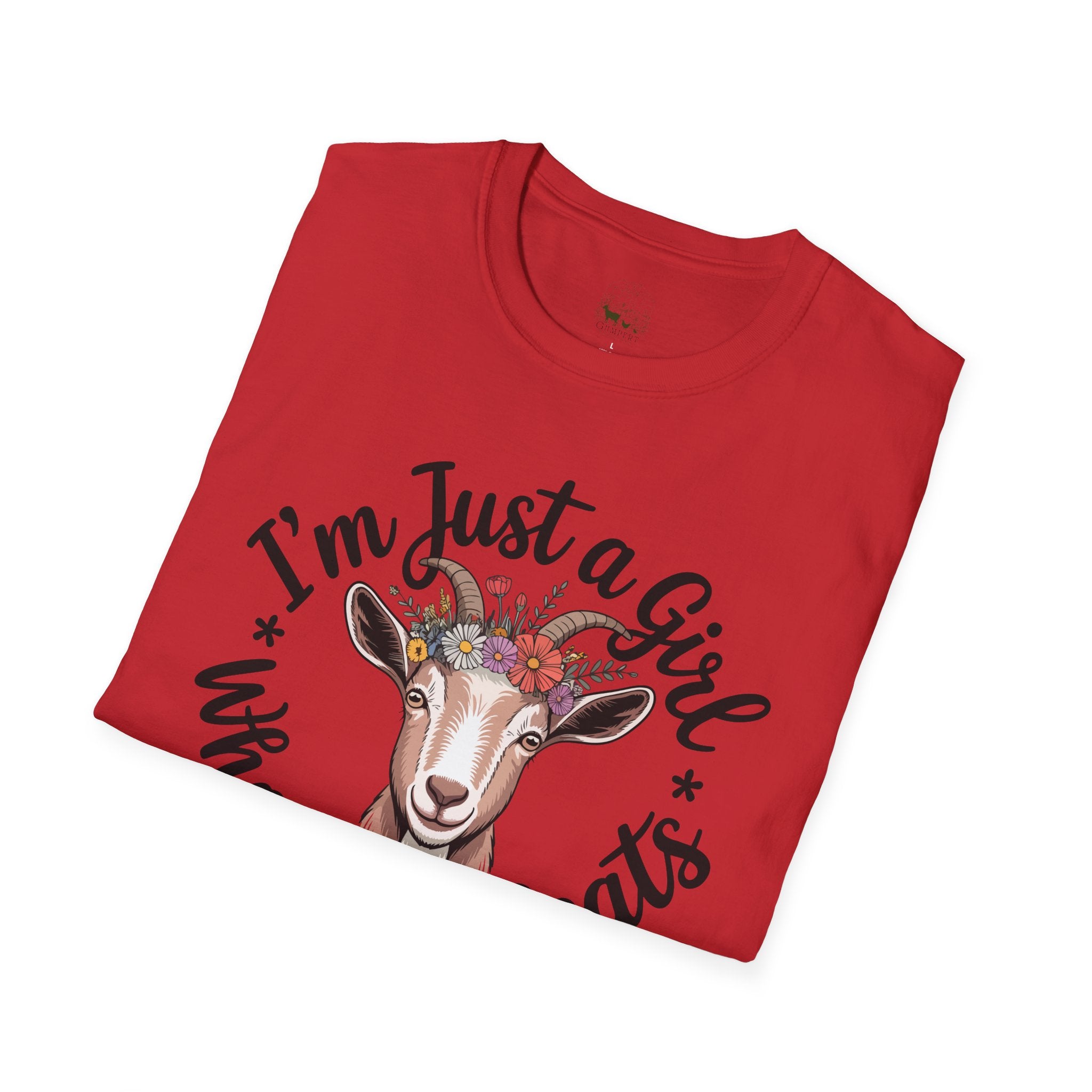 I’m Just a Girl Who Loves Goats Floral Unisex T-Shirt | Cute Goat Lover Farm Life Tee