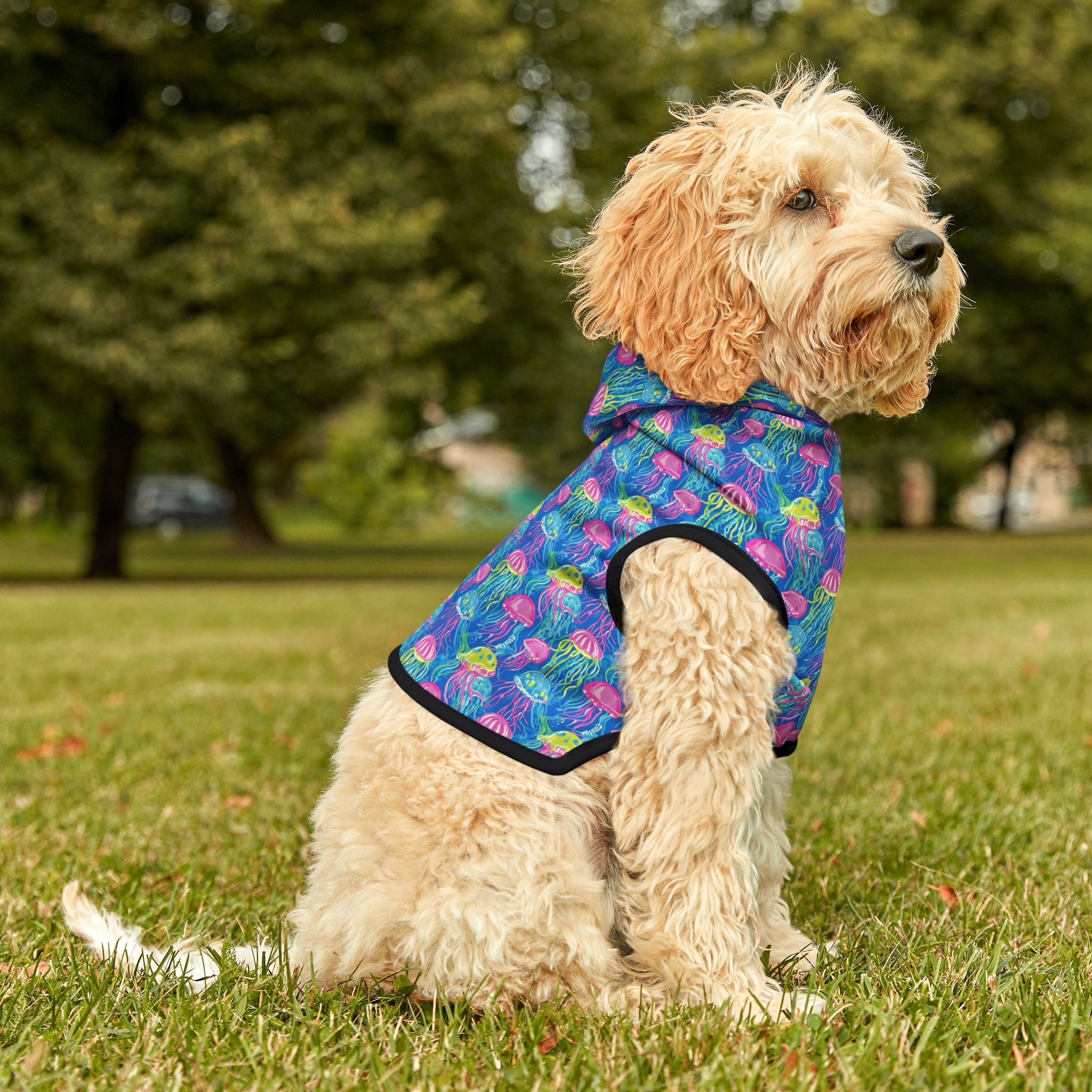 Neon Jellyfish Pet Hoodie, Cute Animal Lover Gift, Dog Sweater, Cat Jumper, Pet Clothing