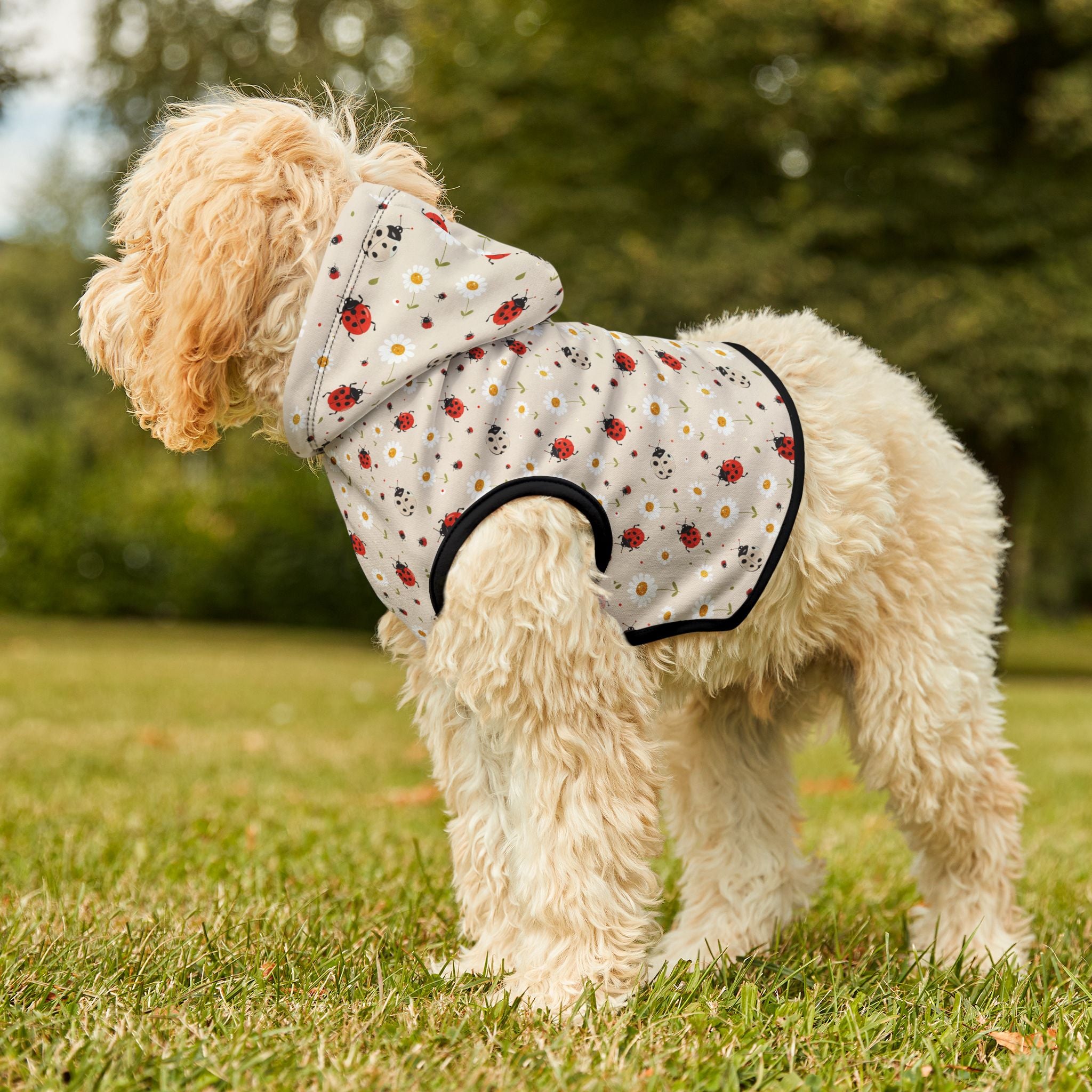 Ladybug Pet Hoodie, Cute Pet Apparel, Animal Lover Gift, Dog Sweater, Cat Jumper, Pet Clothing