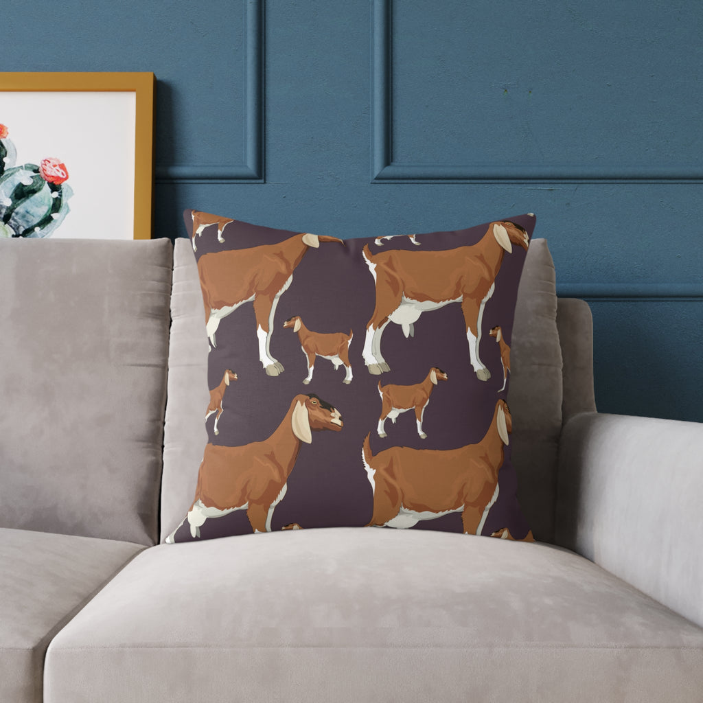 Goat Throw Pillow | Farmhouse Goat Accent Pillow | Rustic Goat Home Decor Cushion | Country Farm Animal Pillow | Gumpert Homestead