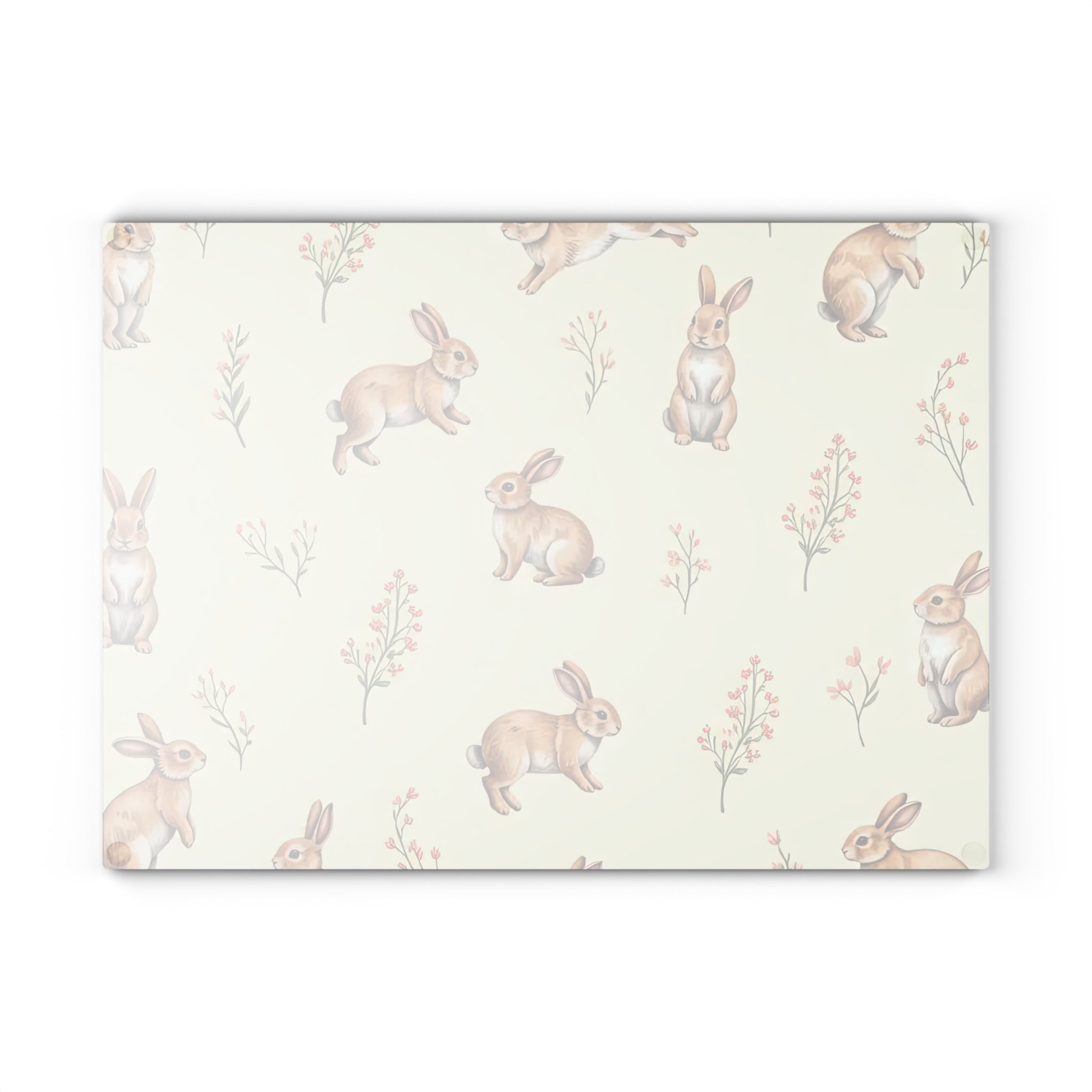 Cottagecore Bunny Glass Cutting Board | Rabbit Kitchen Decor | Farmhouse Bunny Tempered Glass Cutting Board | Gumpert Homestead