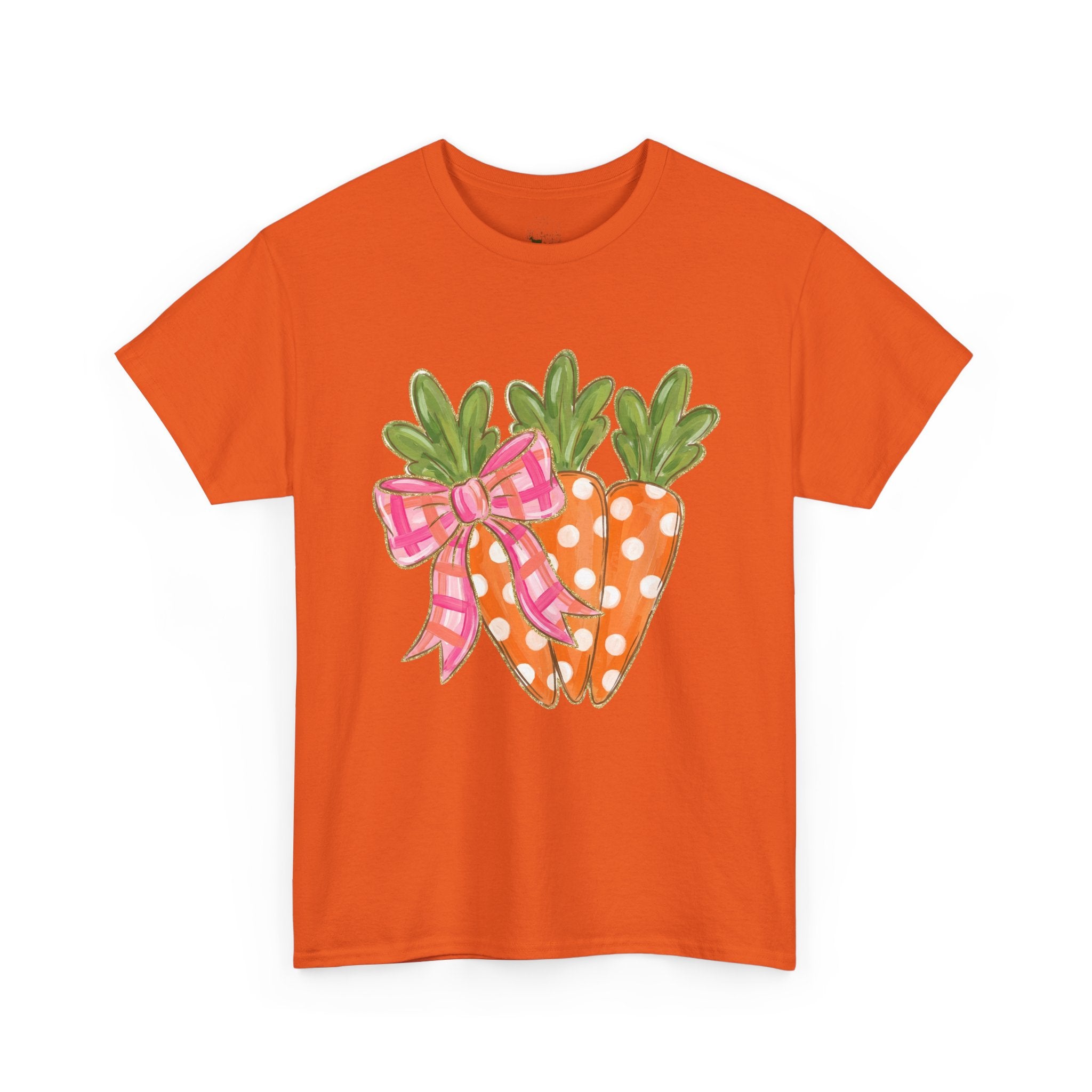 Cute Carrot Bow T-Shirt | Easter Carrot Graphic Tee | Spring Farm Shirt | Cottagecore Easter Shirt | Farmhouse Garden Shirt | Homestead Spring Apparel