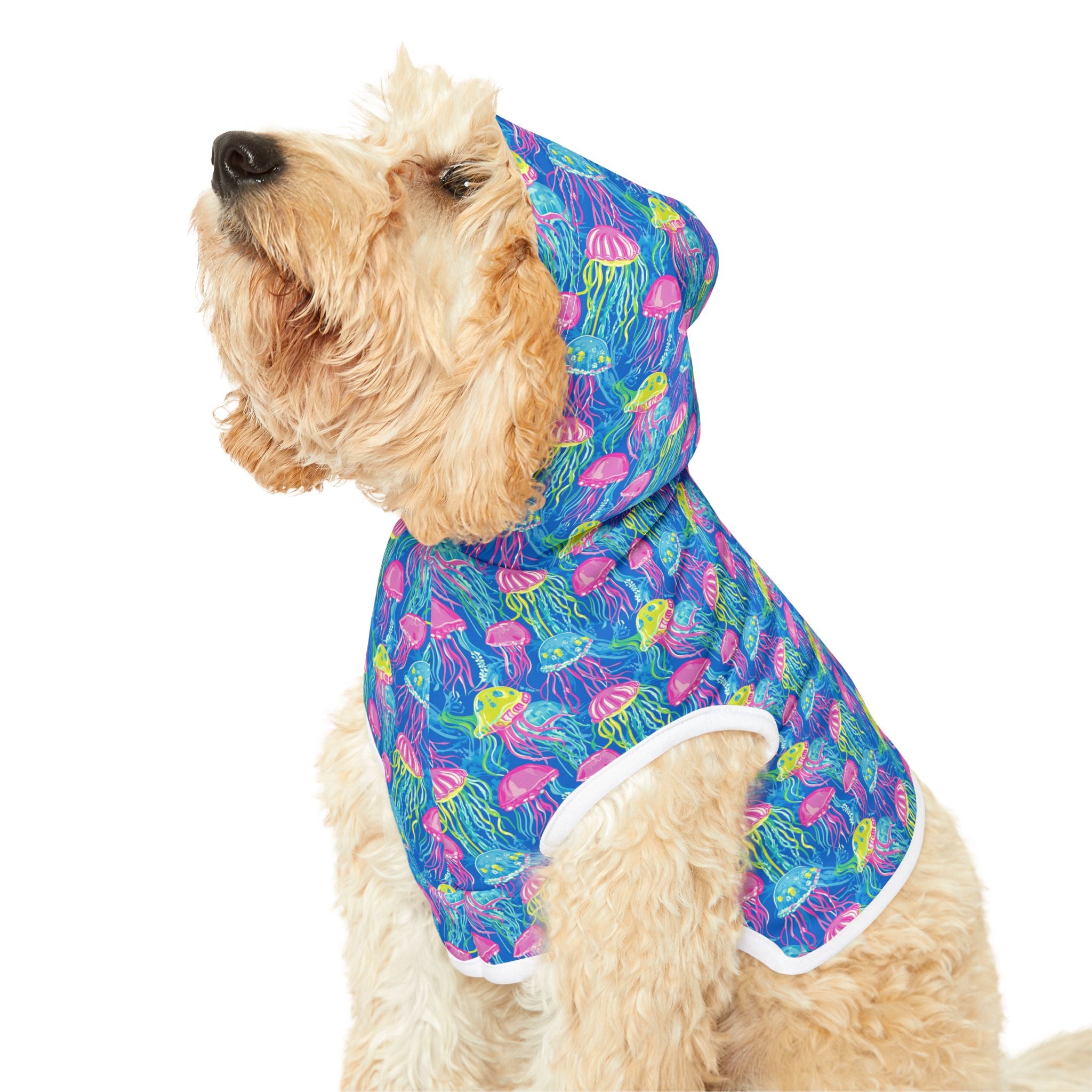 Neon Jellyfish Pet Hoodie, Cute Animal Lover Gift, Dog Sweater, Cat Jumper, Pet Clothing