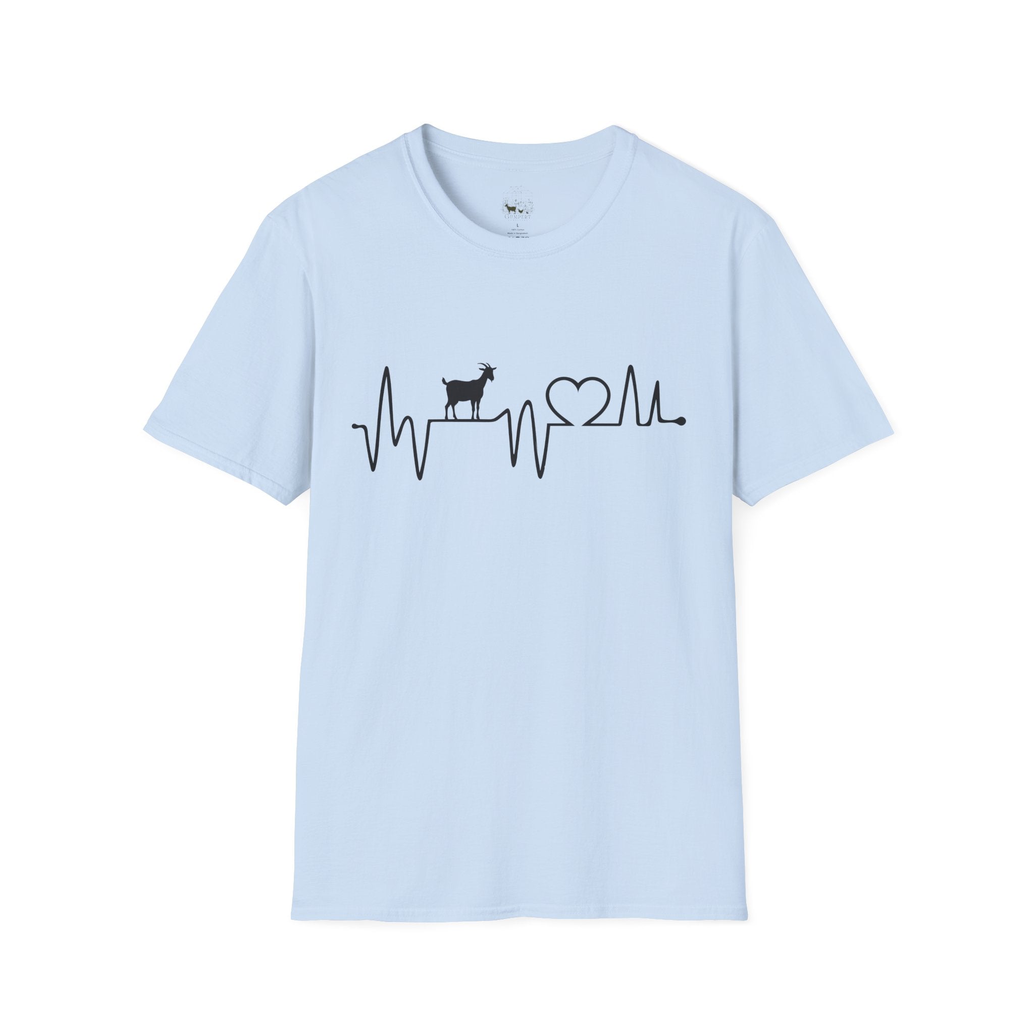 Goat Heartbeat Unisex T-Shirt | Minimalist Goat Lover ECG Farm Life Tee