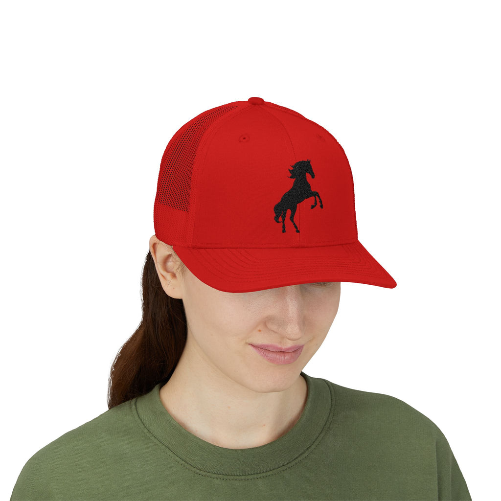Rearing Horse Trucker Hat | Western Equestrian Mesh Snapback Cap | Rustic Ranch Horse Lover Hat | Farm Life Country Cowboy Cap