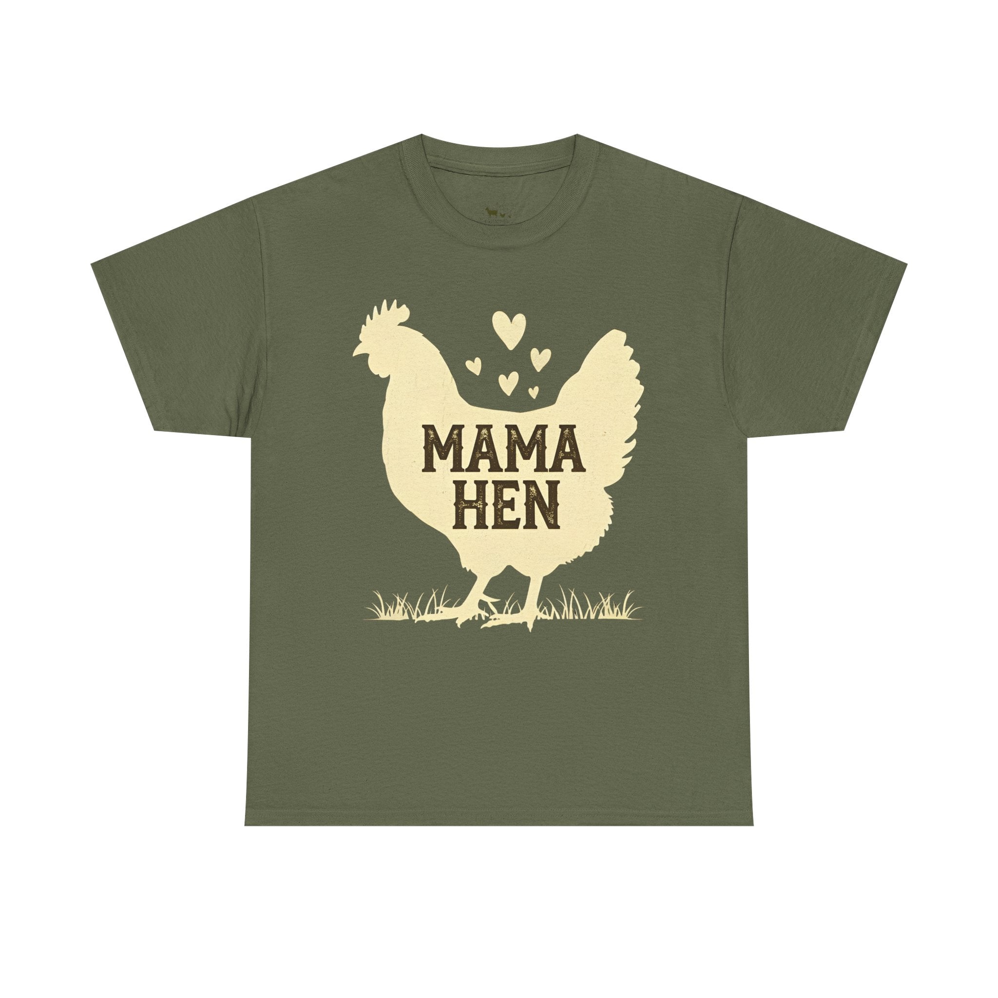 Mama Hen T-Shirt – Chicken Mom Tee, Minimalist Farmhouse Chicken Shirt, Unisex Gildan 5000