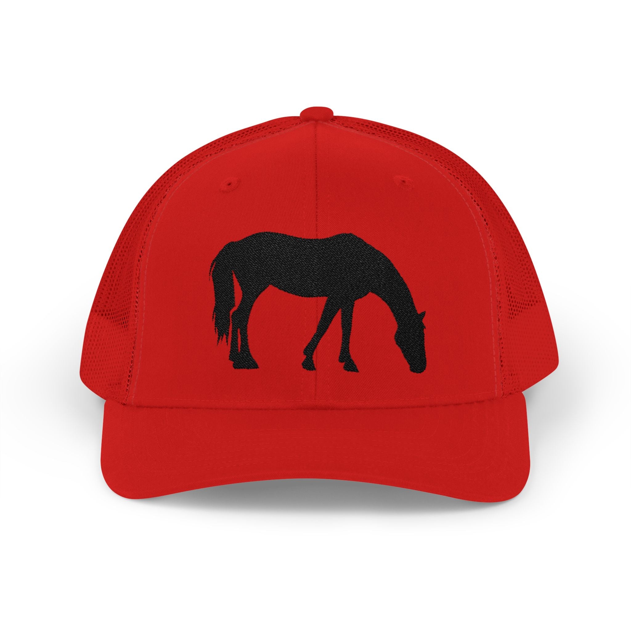 Grazing Horse Trucker Hat | Farm Life Mesh Snapback Cap | Equestrian Horse Lover Hat | Rustic Ranch & Cottagecore Farm Cap