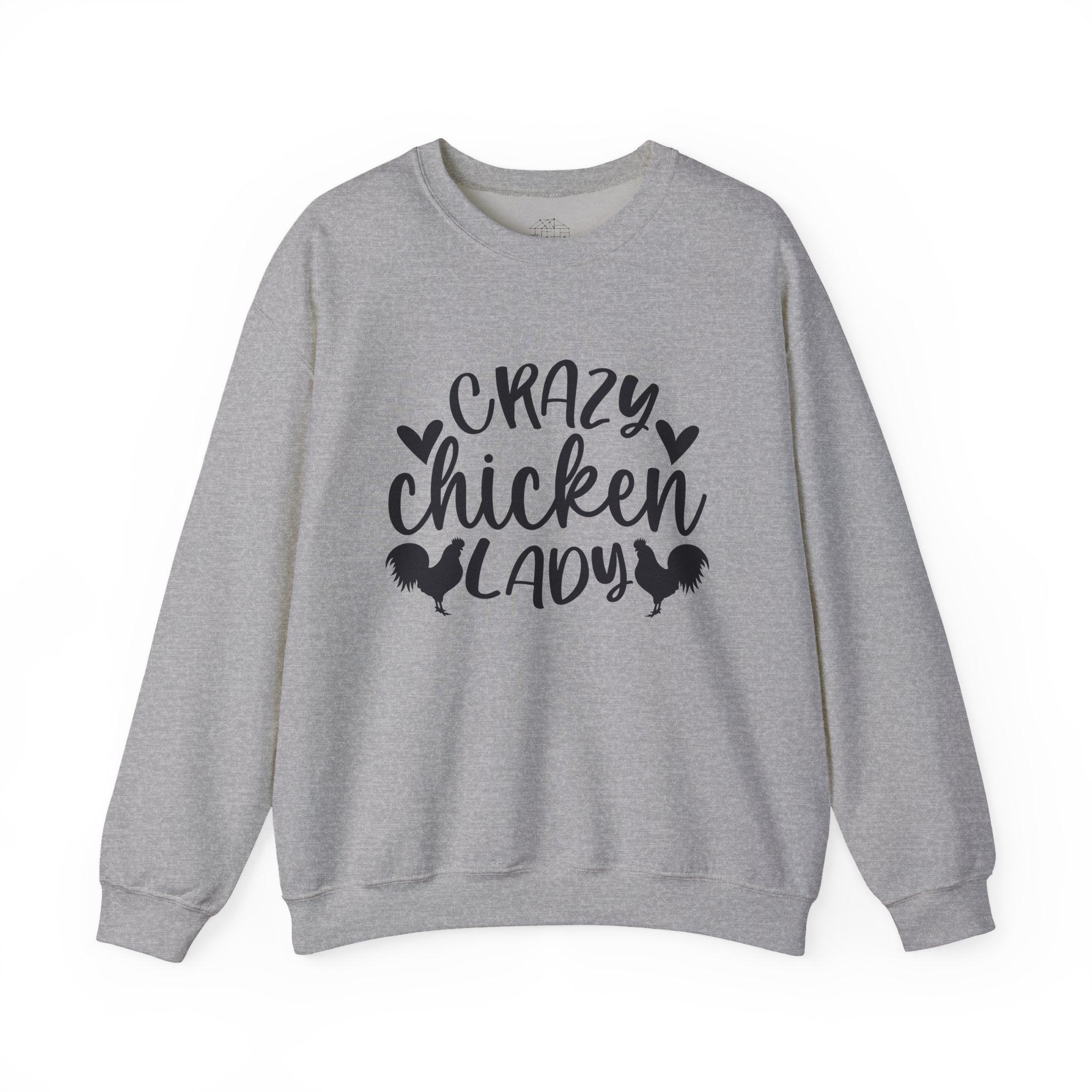 Crazy Chicken Lady Sweatshirt – Funny Chicken Mom Crewneck, Farmhouse Homestead Pullover, Unisex Gildan 18000