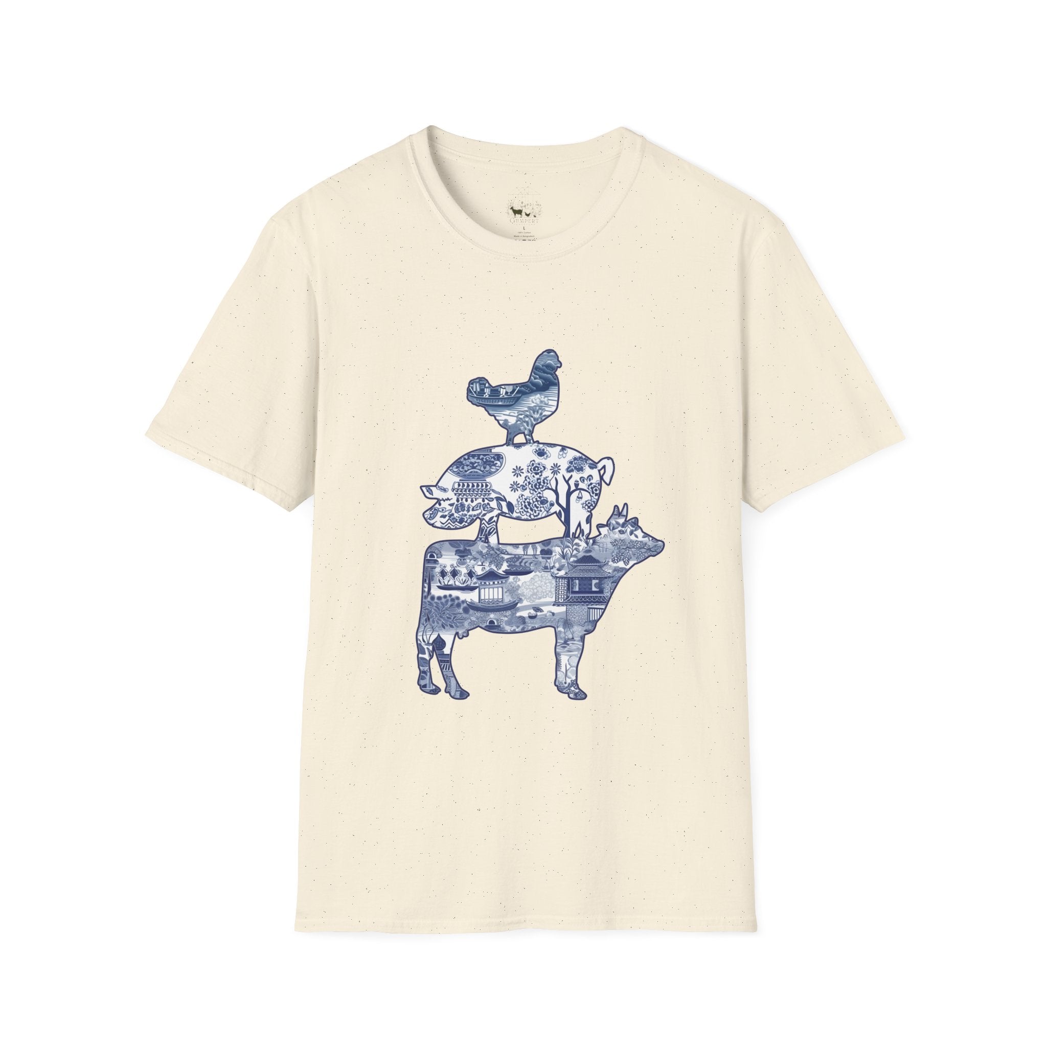 Floral Pig Stack T-Shirt – Cute Farm Pig Shirt, Cottagecore Pig Graphic Tee, Farm Life Animal Shirt, Homestead Apparel, Pig Lover Gift