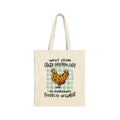 Went From Crazy Chicken Lady Canvas Tote Bag – Funny Chicken Mom Market Bag, Farmhouse Homestead Reusable Tote