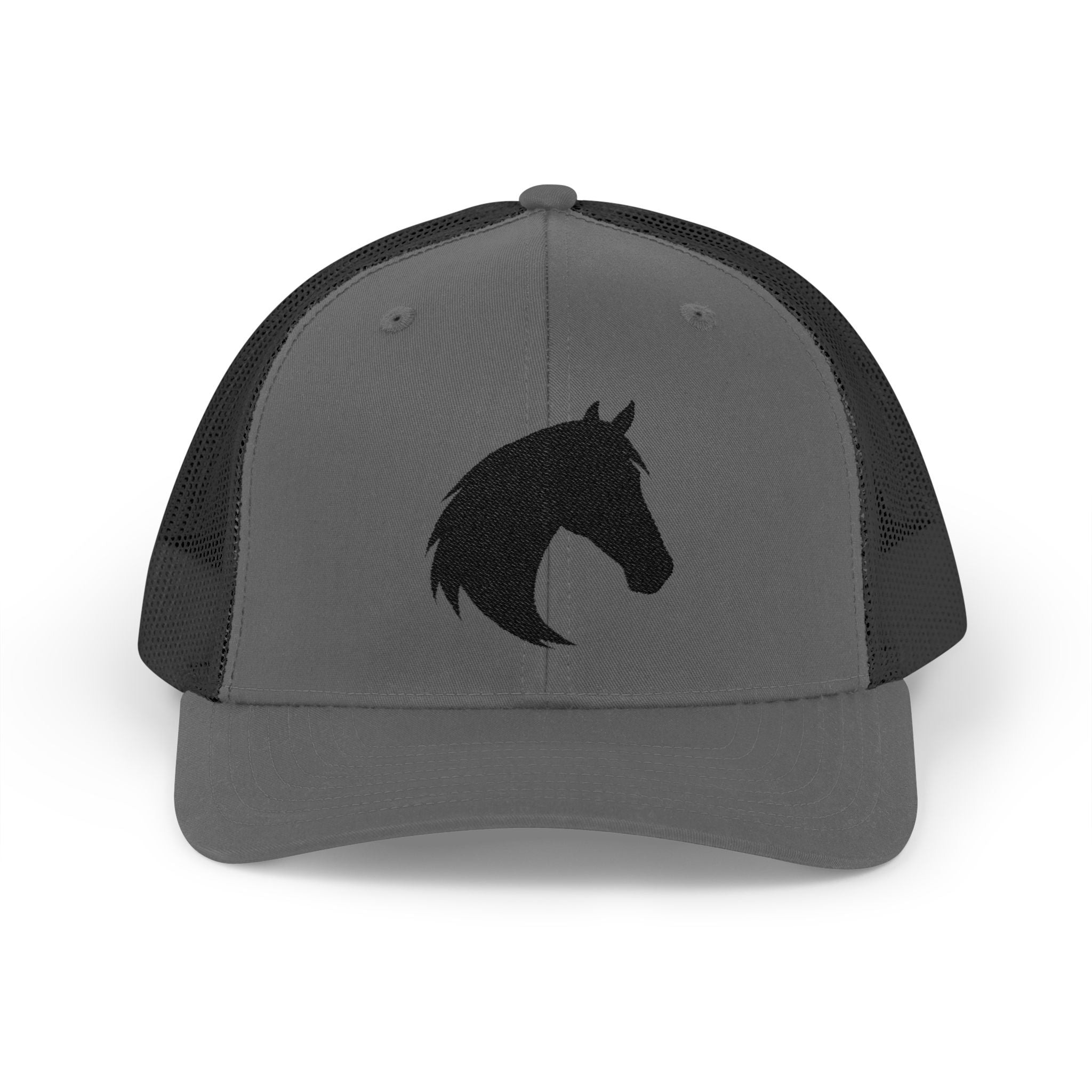 Horse Head Trucker Hat | Western Horse Silhouette Mesh Snapback Cap | Equestrian Ranch Hat | Rustic Farm Life Cowboy Cowgirl Horse Lover Hat