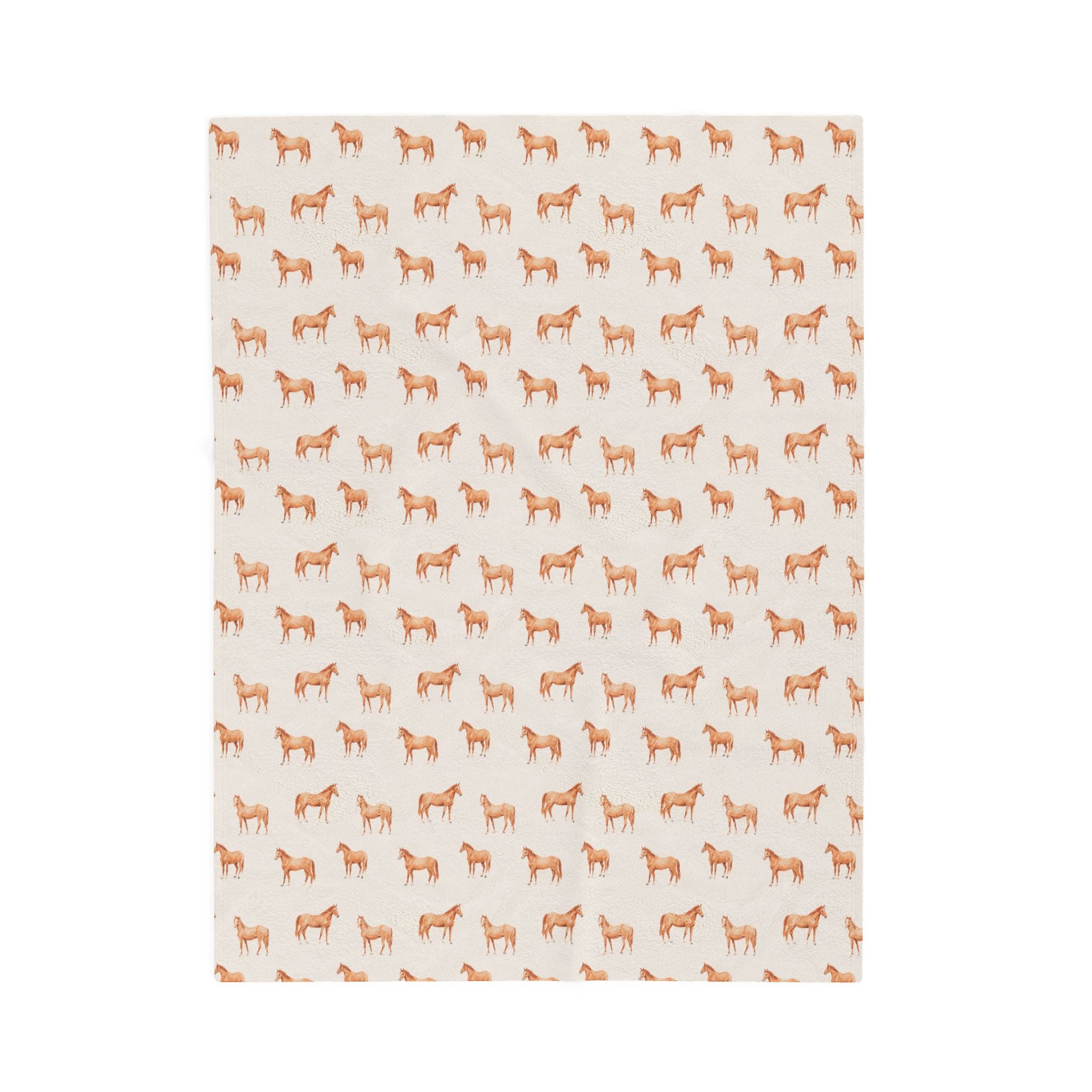 Horse Print Plush Blanket | Western Farmhouse Throw Blanket | Cozy Cottagecore Horse Lover Gift | Soft Farm Animal Blanket | Gumpert Homestead Decor