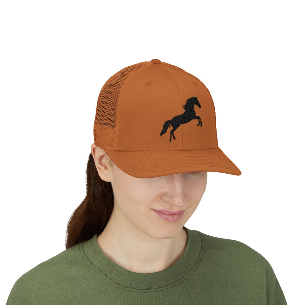 Rearing Horse Trucker Hat | Western Equestrian Mesh Snapback Cap | Rustic Ranch Horse Lover Hat | Farm Life Country Cowboy Cap