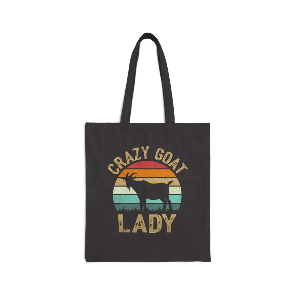 Crazy Goat Lady Tote Bag | Funny Goat Lover Canvas Bag | Retro Goat Mom Gift | Farm Life Tote | Reusable Market Bag | Gumpert Homestead