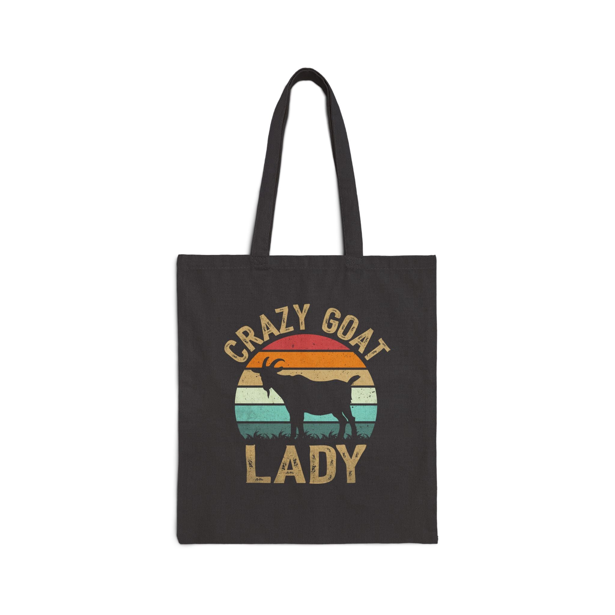 Crazy Goat Lady Tote Bag | Funny Goat Lover Canvas Bag | Retro Goat Mom Gift | Farm Life Tote | Reusable Market Bag | Gumpert Homestead
