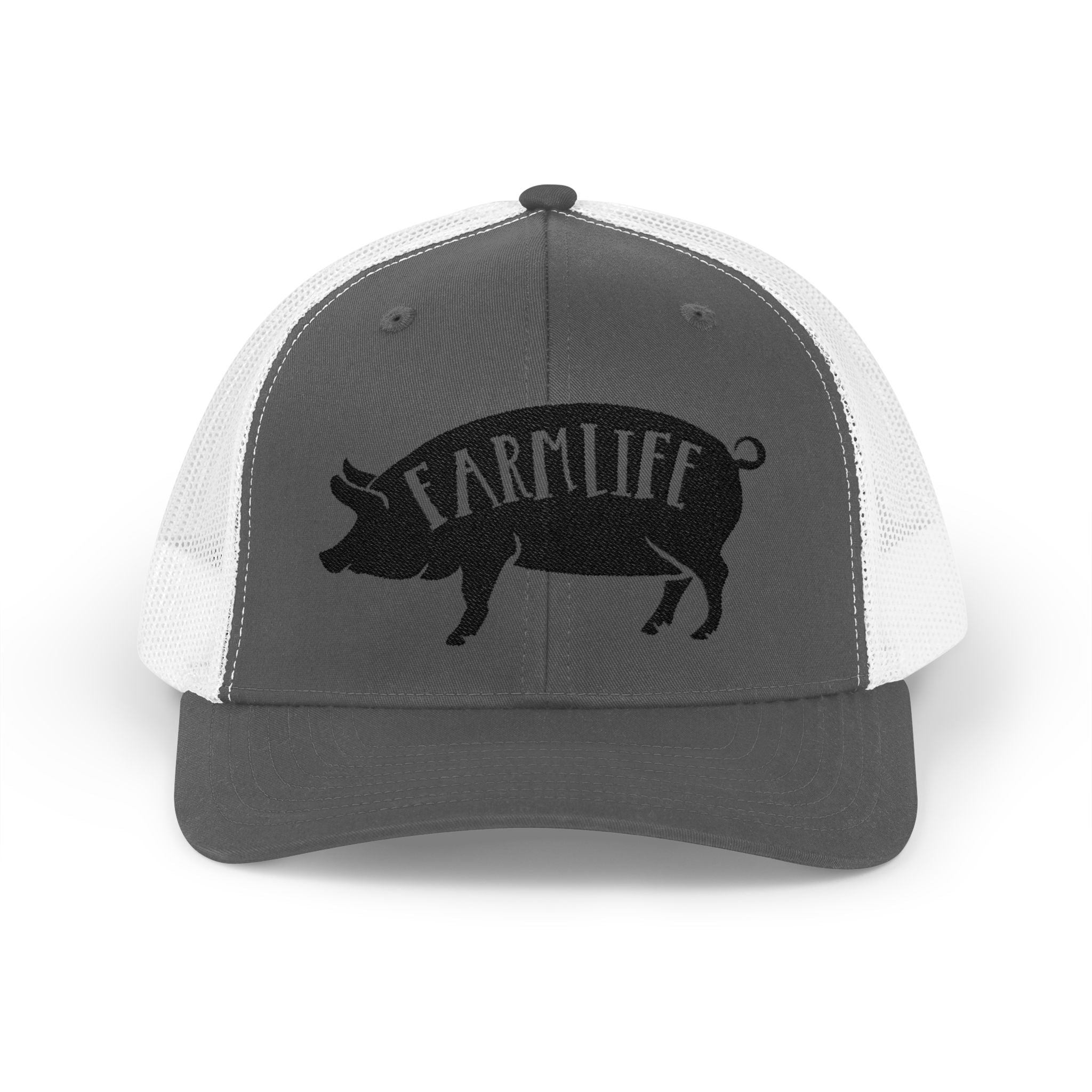 Farm Life Pig Snapback Trucker Hat – Rustic Farm Trucker Cap, Homestead Hat, Pig Lover Farm Cap, Country Lifestyle Mesh Hat