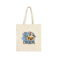 Yep I Talk to Chickens Tote Bag | Farmhouse Chicken Lover Canvas Tote | Homestead Market Bag