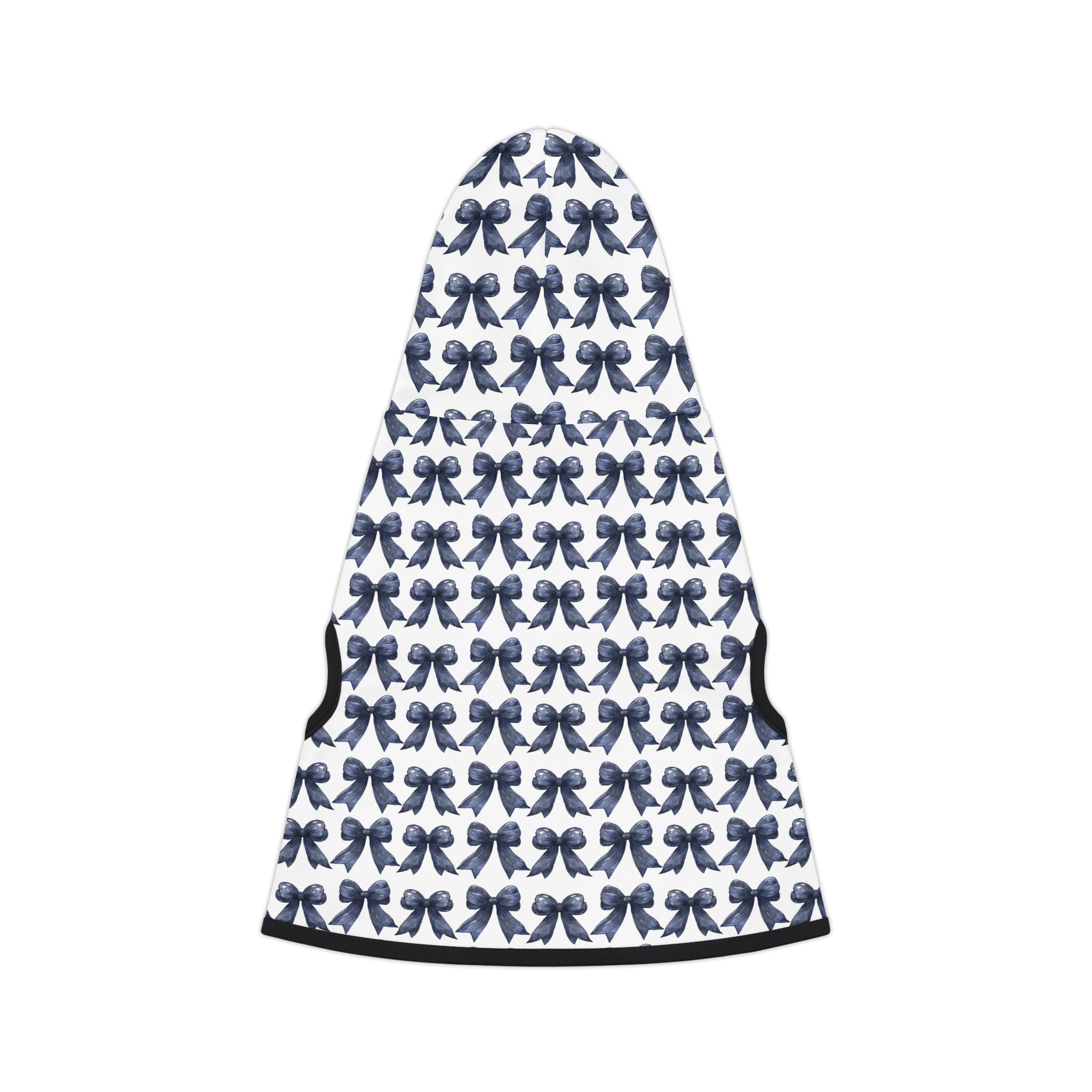 Navy Coquette Bows Cute Pet Hoodie - Adorable Puppy Sweater, Small Dog Outfit, Furry Friend Gift, Pet Apparel, Animal Lover Present