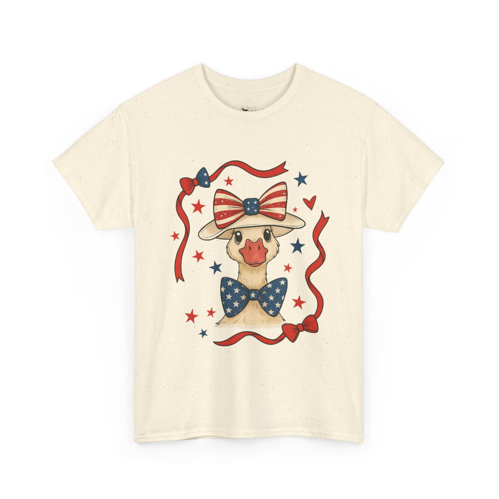 4th of July Goose T-Shirt | Patriotic Farm Goose Graphic Tee | Americana Country Shirt | Red White Blue Farm Animal Shirt | Homestead Summer Apparel
