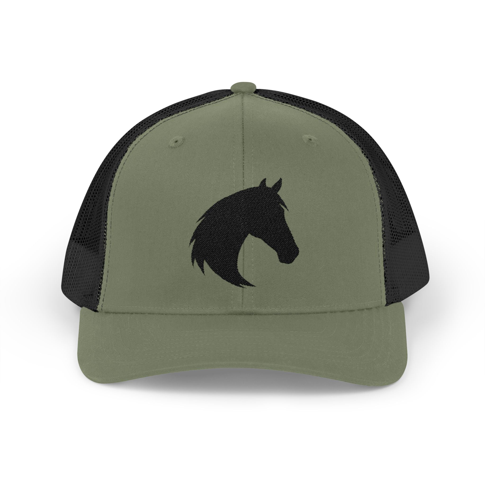 Horse Head Trucker Hat | Western Horse Silhouette Mesh Snapback Cap | Equestrian Ranch Hat | Rustic Farm Life Cowboy Cowgirl Horse Lover Hat