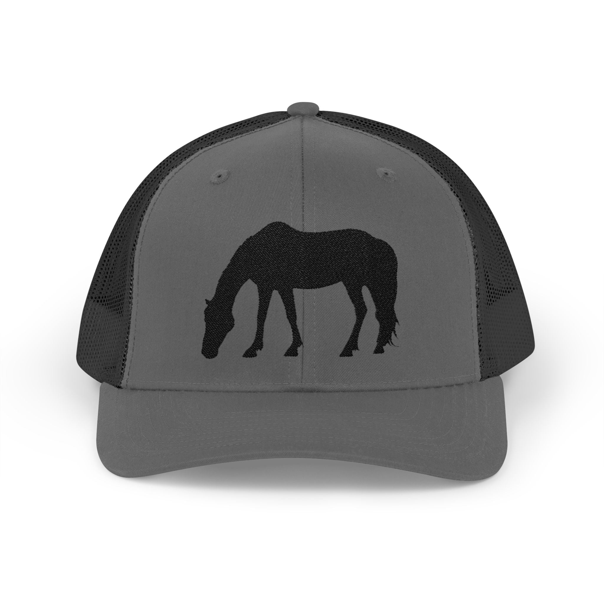 Grazing Horse Trucker Hat | Farm Life Mesh Snapback Cap | Equestrian Horse Lover Hat | Rustic Ranch & Cottagecore Farm Cap