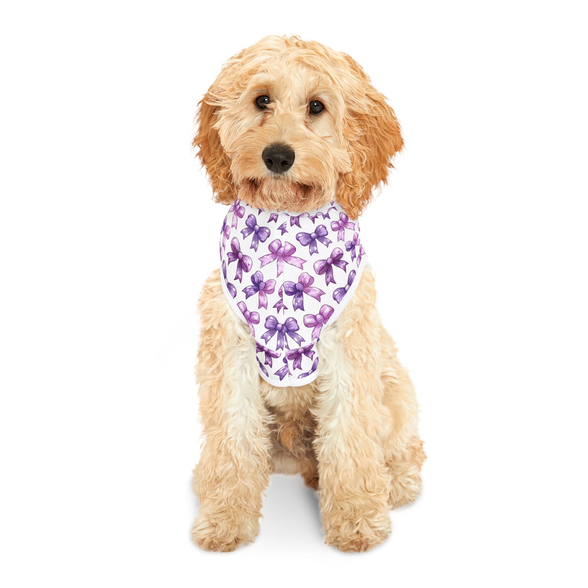 Purple Coquette Bows Cute Pet Hoodie - Adorable Puppy Sweater, Small Dog Outfit, Furry Friend Gift, Pet Apparel, Animal Lover Present