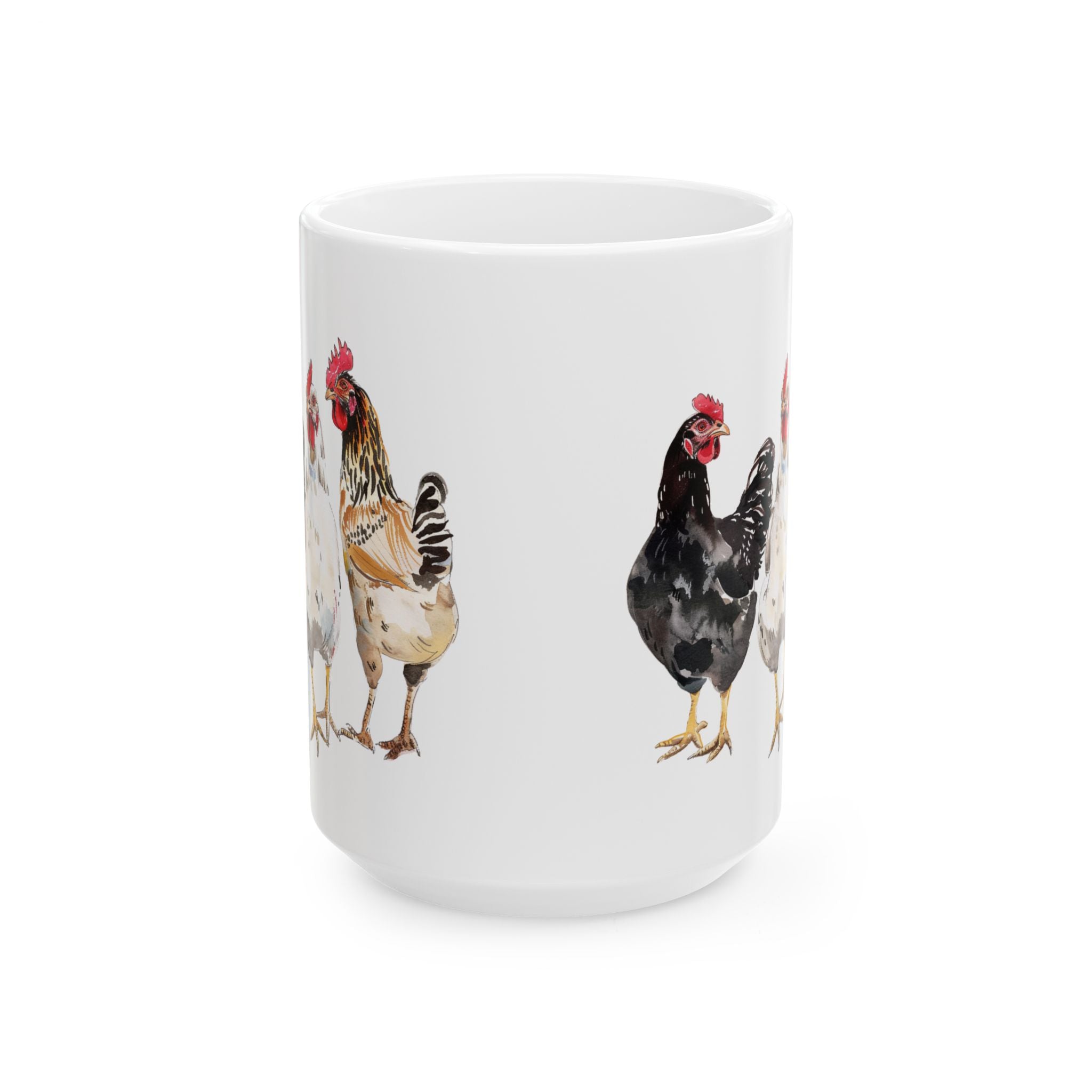 Chicken Flock Ceramic Mug – Backyard Chicken Coffee Cup, Farm Homestead Mug, Chicken Lover Gift (11oz, 15oz)