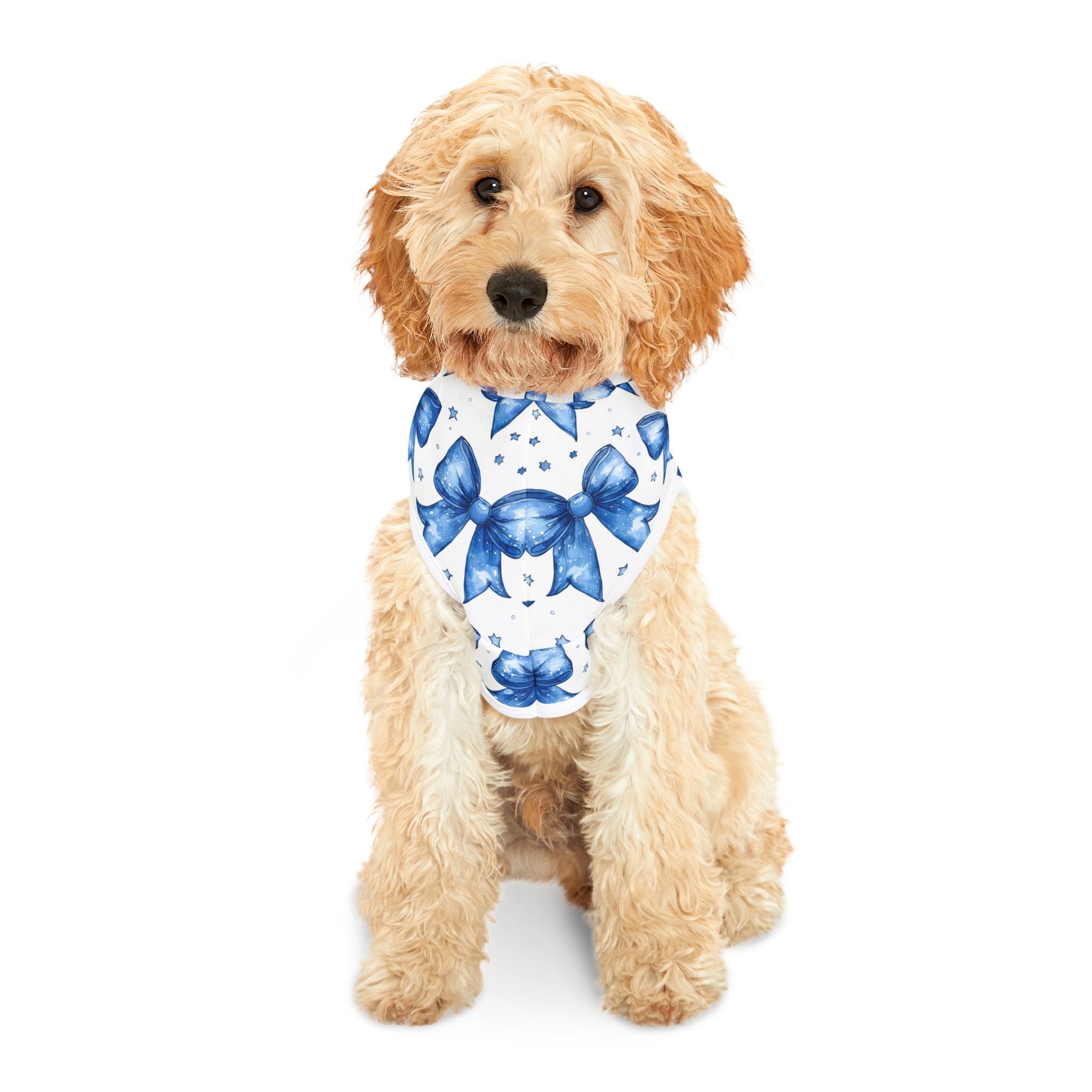 Blue Coquette Bows Cute Pet Hoodie - Adorable Puppy Sweater, Small Dog Outfit, Furry Friend Gift, Pet Apparel, Animal Lover Present