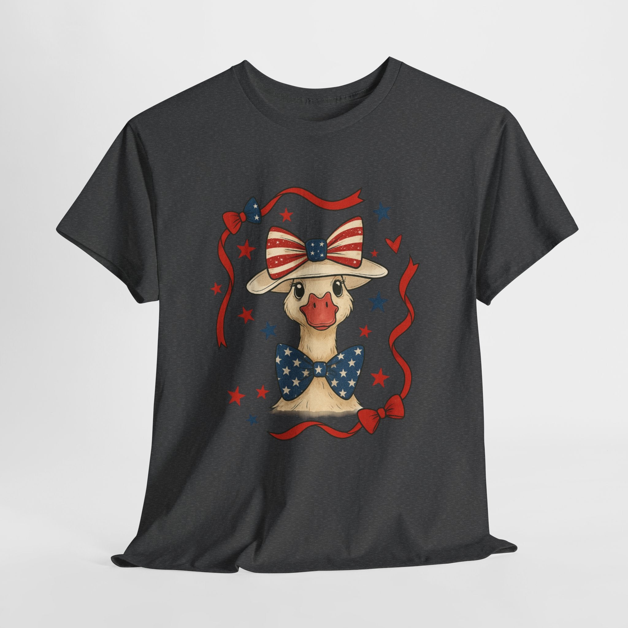 4th of July Goose T-Shirt | Patriotic Farm Goose Graphic Tee | Americana Country Shirt | Red White Blue Farm Animal Shirt | Homestead Summer Apparel