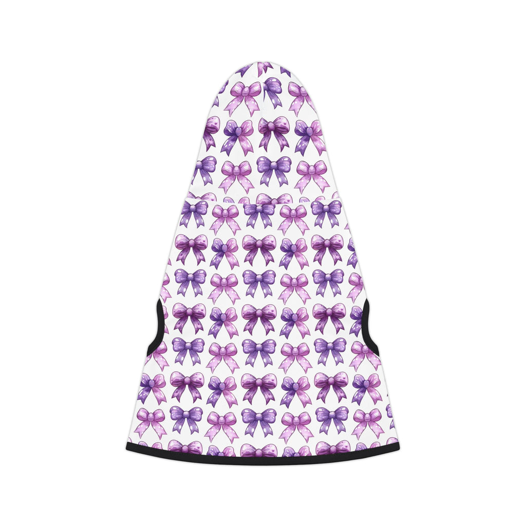 Purple Coquette Bows Cute Pet Hoodie - Adorable Puppy Sweater, Small Dog Outfit, Furry Friend Gift, Pet Apparel, Animal Lover Present