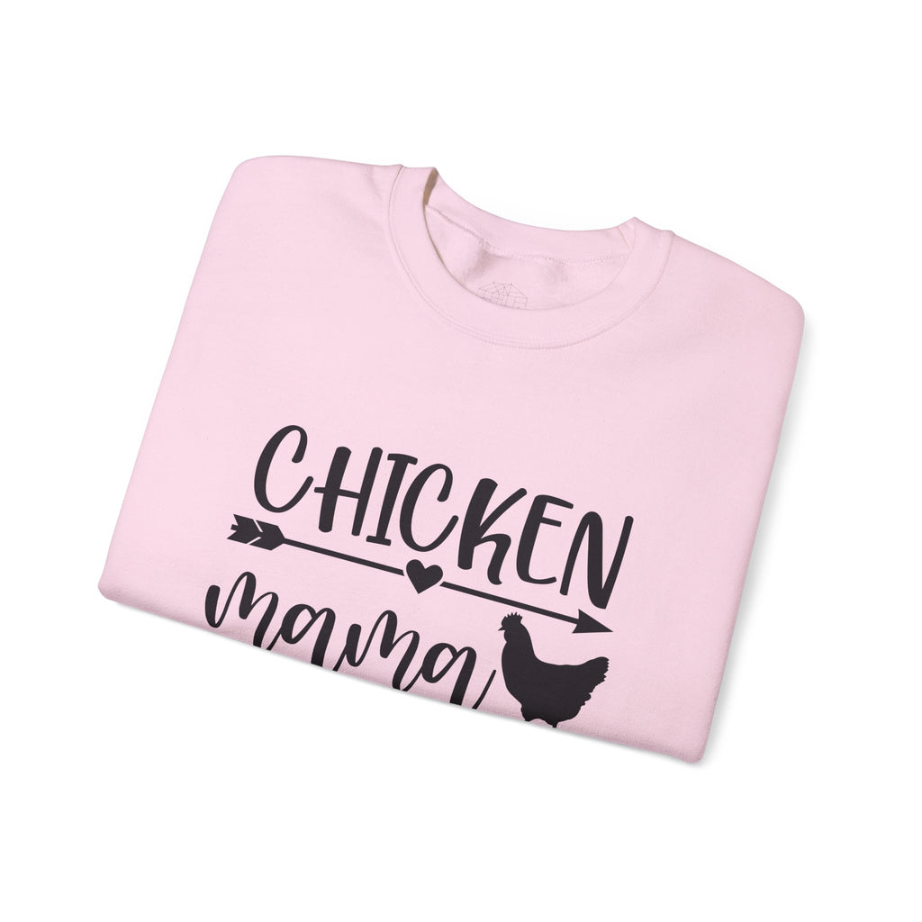 Chicken Mama Sweatshirt – Farmhouse Chicken Mom Crewneck, Rustic Homestead Pullover, Unisex Gildan 18000