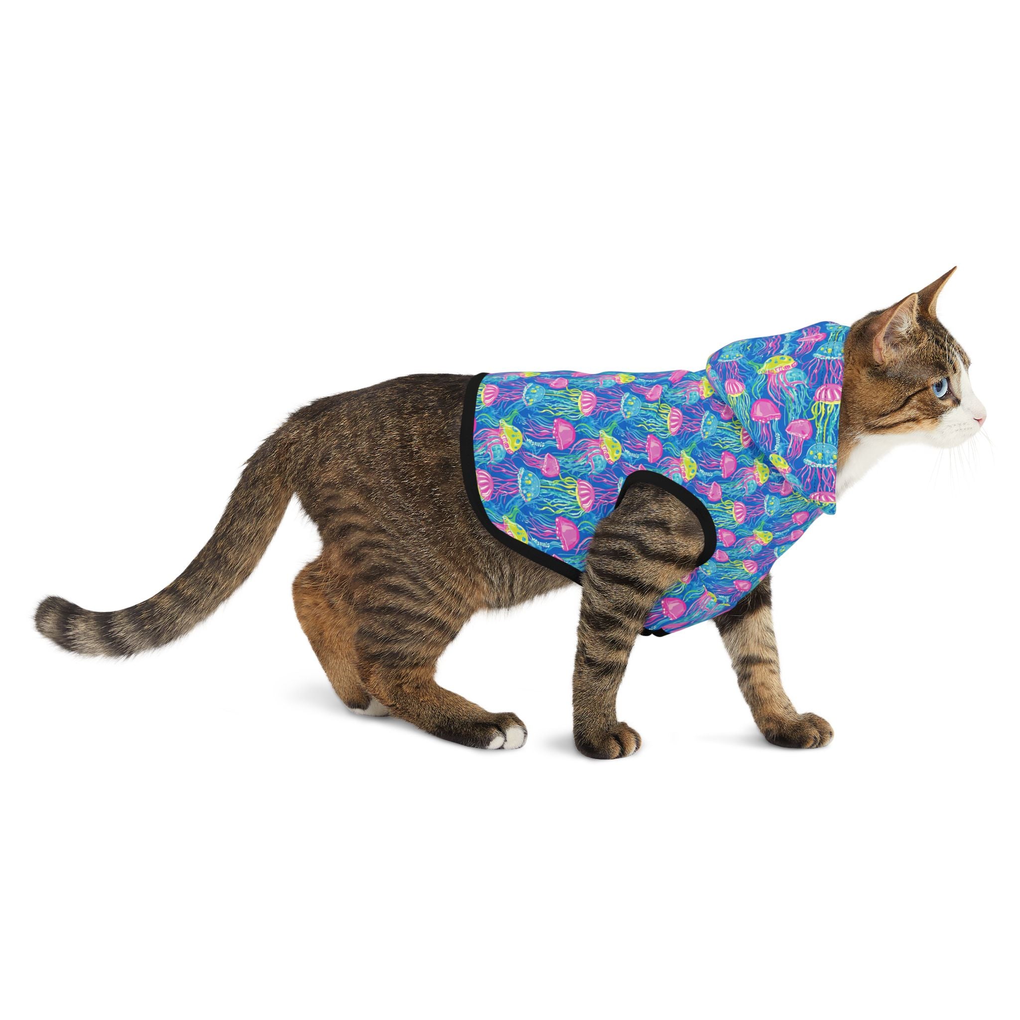 Neon Jellyfish Pet Hoodie, Cute Animal Lover Gift, Dog Sweater, Cat Jumper, Pet Clothing
