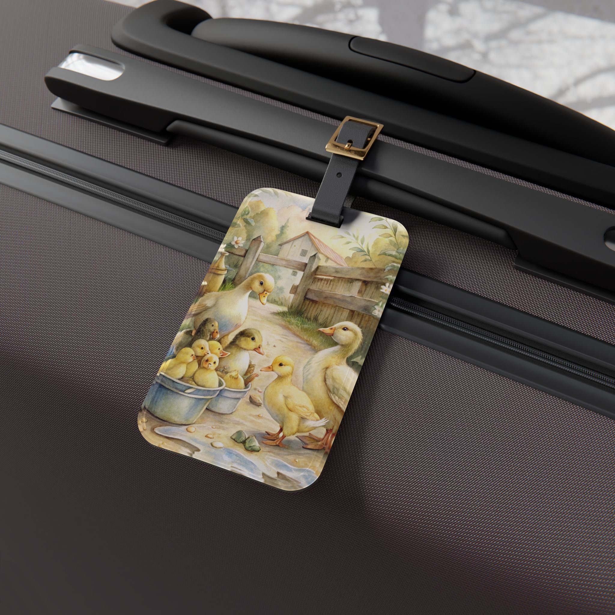 Duck Luggage Tag | Farmhouse Duck Travel Accessory | Cottagecore Duckling Suitcase Tag | Rustic Bag Identifier | Gumpert Homestead