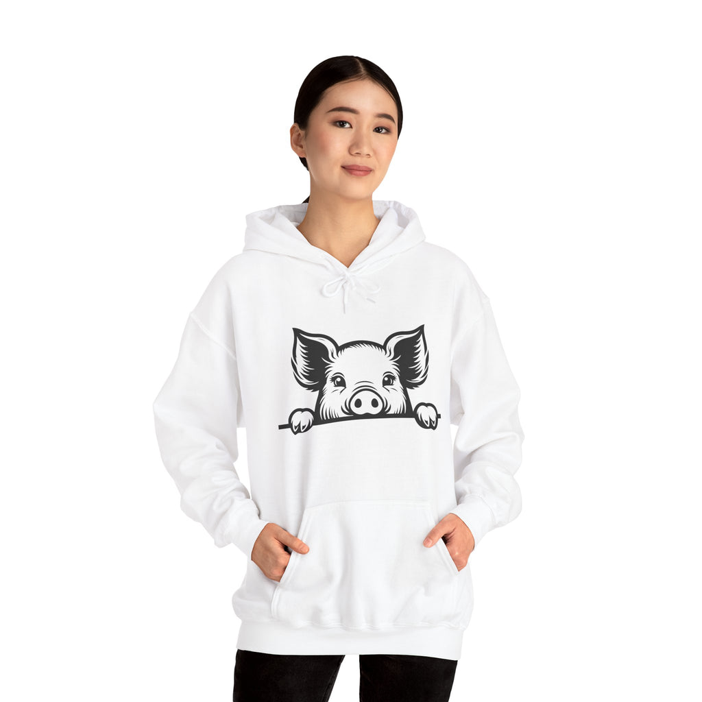 Peeking Pig Hoodie – Cute Pig Pullover Sweatshirt, Pig Lover Hoodie, Farm Life Hoodie, Mini Pig Apparel, Homestead Hoodie, Farm Animal Hoodie, Country Living Unisex Hoodie