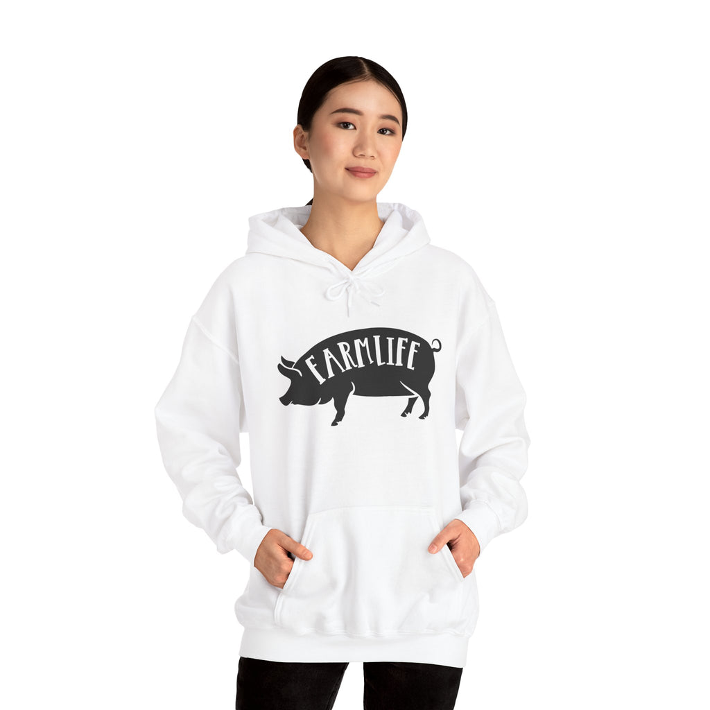 Farmhouse Pig Silhouette Hoodie – Farm Life Sweatshirt, Pig Lover Pullover, Homestead Hoodie, Mini Pig Apparel, Farm Animal Hoodie, Country Living Unisex Hoodie