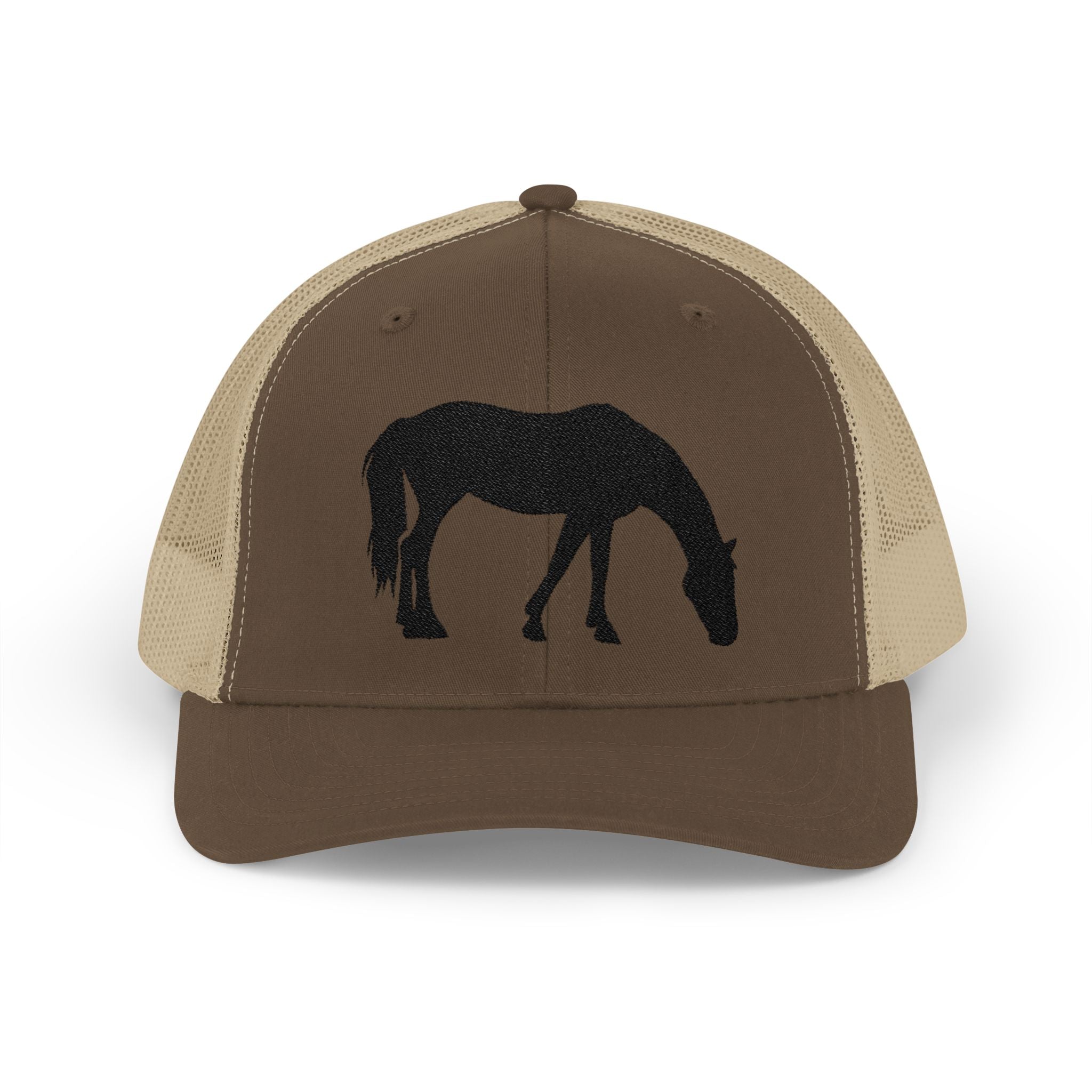 Grazing Horse Trucker Hat | Farm Life Mesh Snapback Cap | Equestrian Horse Lover Hat | Rustic Ranch & Cottagecore Farm Cap