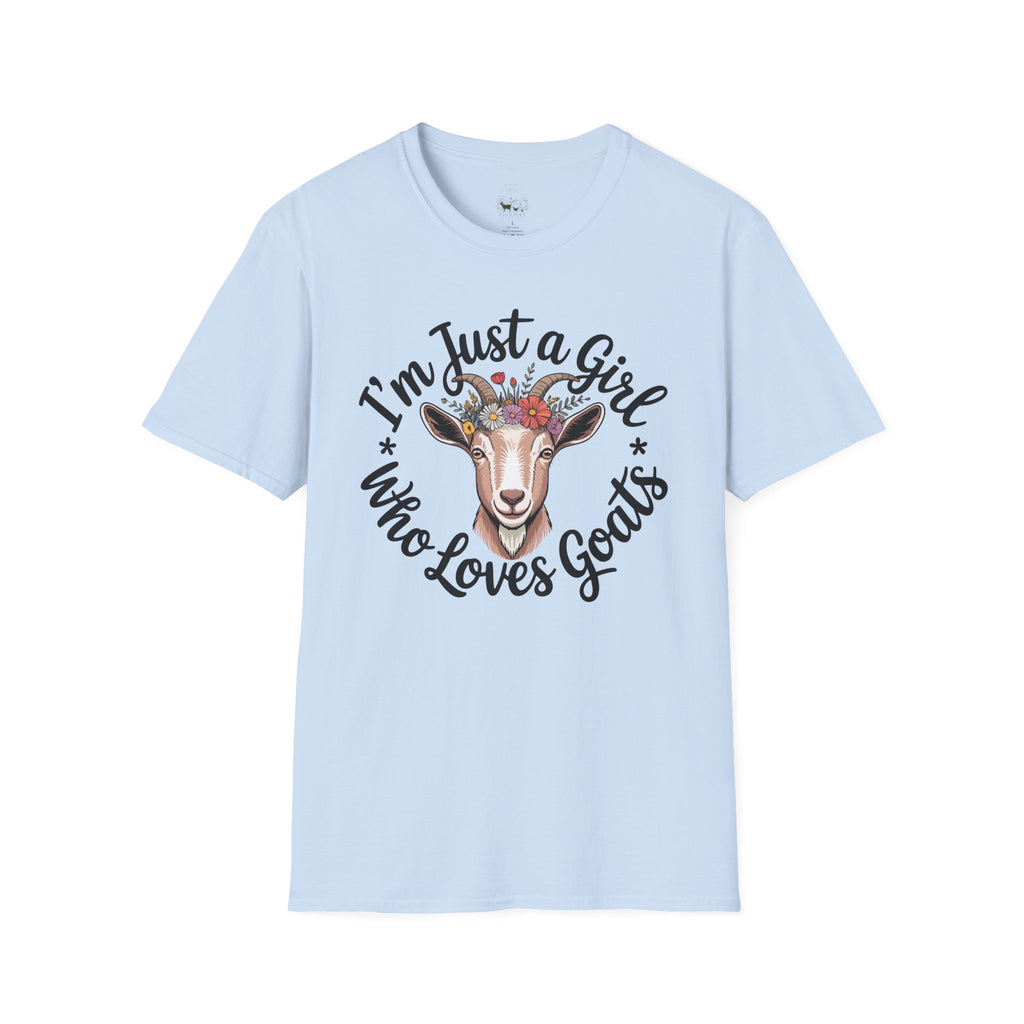 I’m Just a Girl Who Loves Goats Floral Unisex T-Shirt | Cute Goat Lover Farm Life Tee