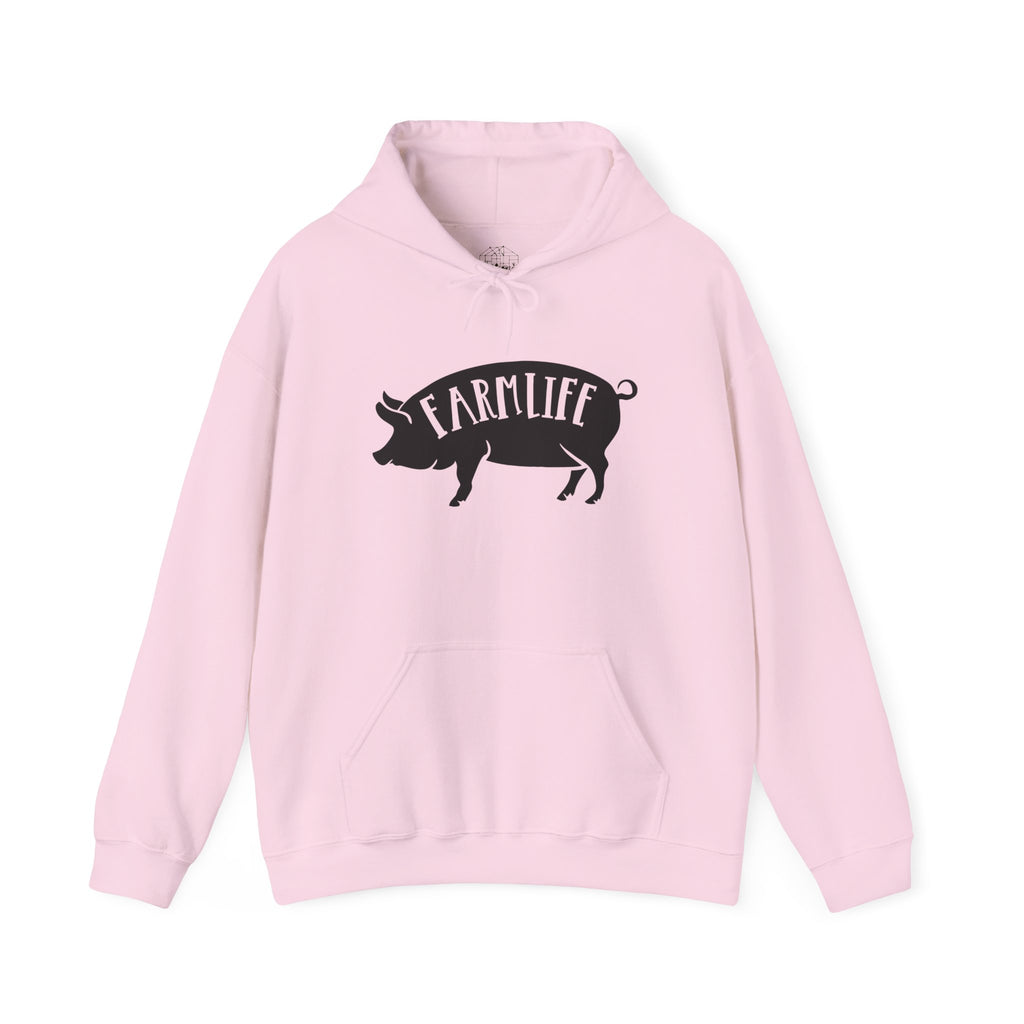 Farmhouse Pig Silhouette Hoodie – Farm Life Sweatshirt, Pig Lover Pullover, Homestead Hoodie, Mini Pig Apparel, Farm Animal Hoodie, Country Living Unisex Hoodie