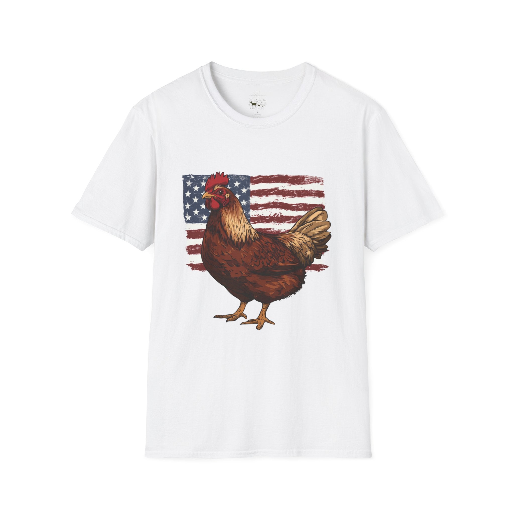 American Flag Chickens T-Shirt – American Flag Hen Shirt, Farm Life Tee, 4th of July Chicken Shirt, Backyard Chicken Keeper Gift, Homestead Farm Apparel