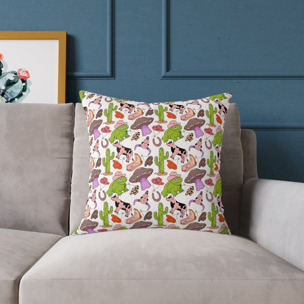 Pink Western Throw Pillow | Cowgirl Farmhouse Decor Pillow | Funky Western Accent Cushion | Gumpert Homestead