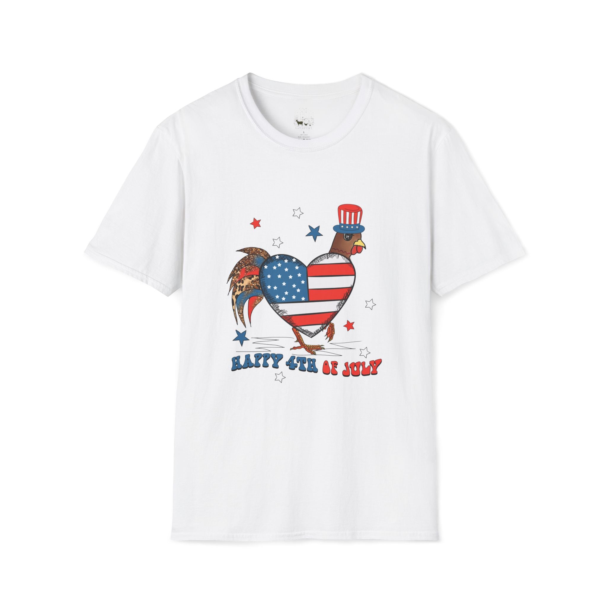 Happy 4th of July Chicken T-Shirt – Patriotic Rooster & Hen Shirt, American Flag Farm Tee, Backyard Chicken Shirt, Homestead Independence Day Apparel