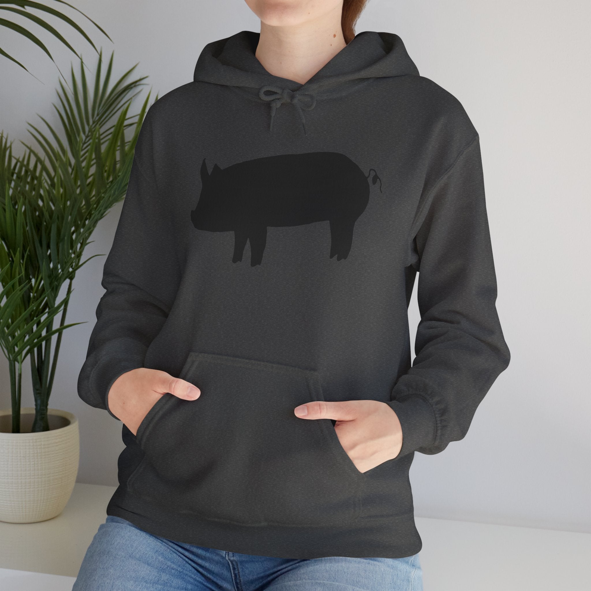 Pig Silhouette Hoodie – Farm Life Sweatshirt, Pig Lover Pullover, Homestead Hoodie, Mini Pig Apparel, Farm Animal Hoodie, Country Living Unisex Hoodie