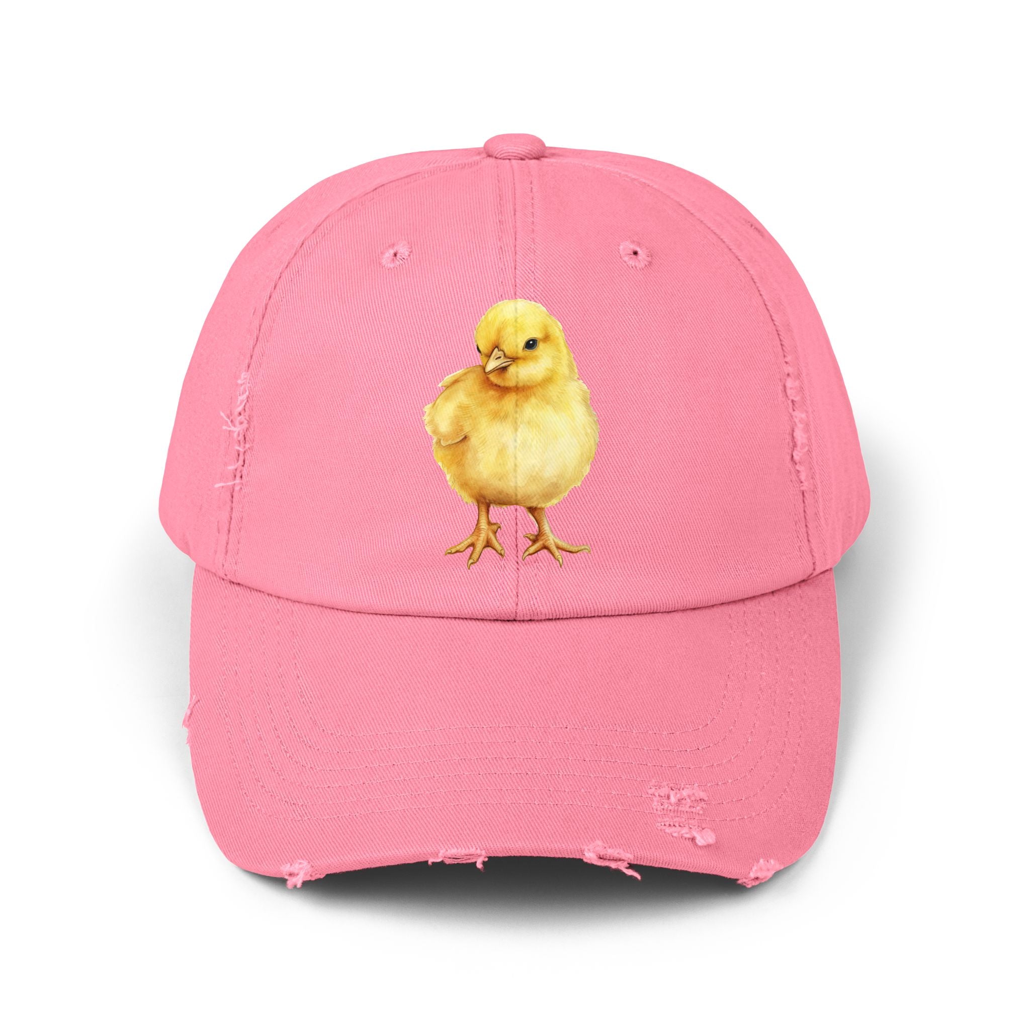 Baby Chick Distressed Baseball Cap – Chicken Mom Hat, Farmhouse Poultry Cap, Cottagecore Farm Hat, Backyard Chicken Lover Gift