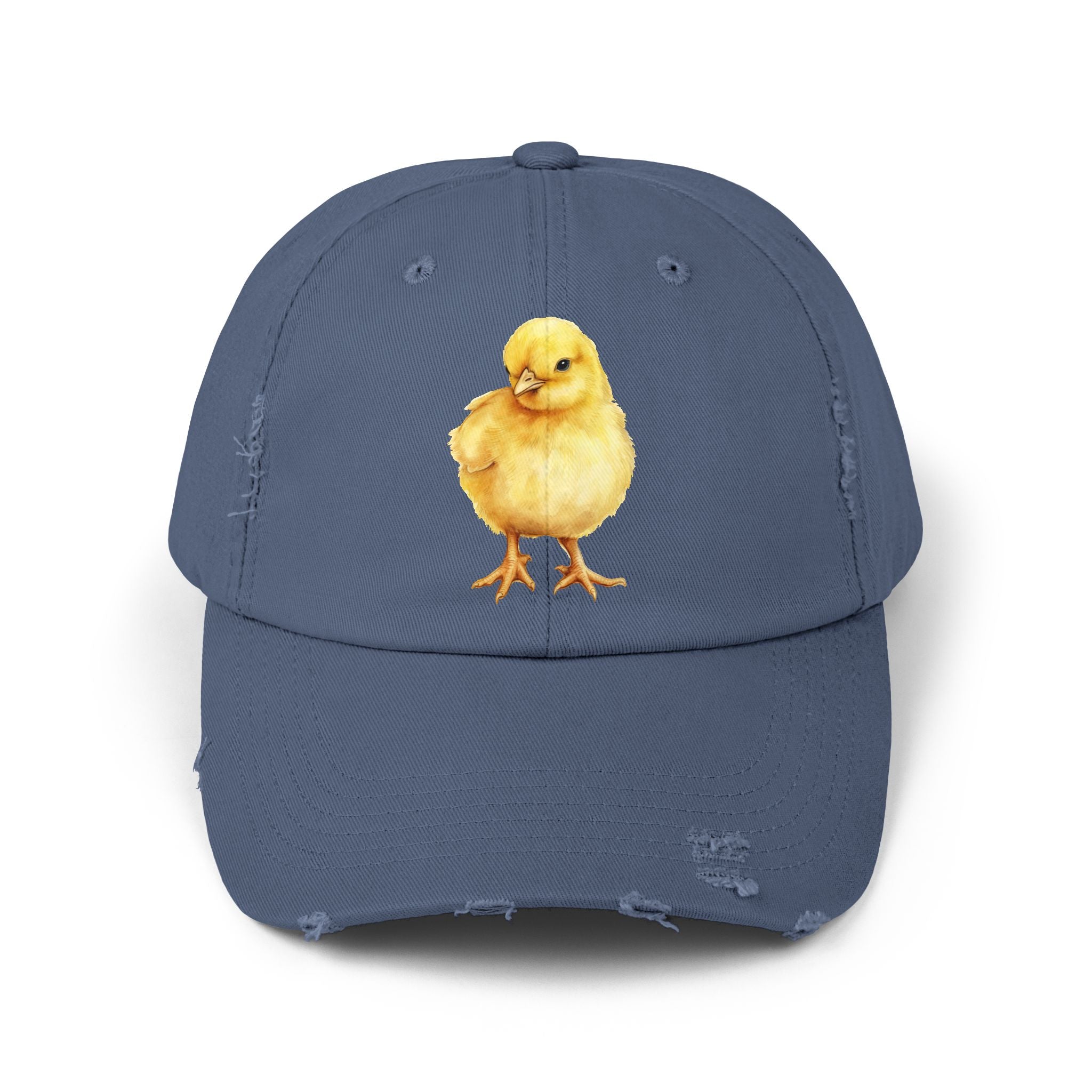 Baby Chick Distressed Baseball Cap – Chicken Mom Hat, Farmhouse Poultry Cap, Cottagecore Farm Hat, Backyard Chicken Lover Gift